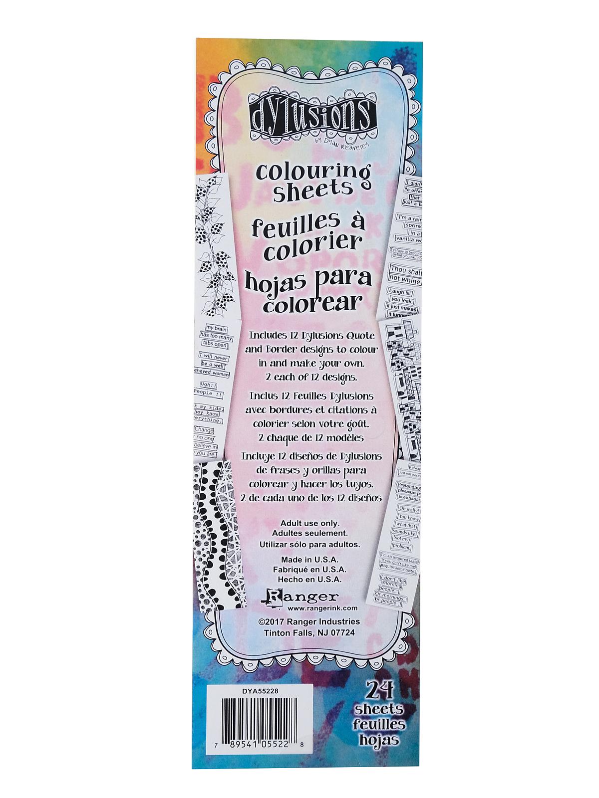 Dylusions Colouring Sheets borders