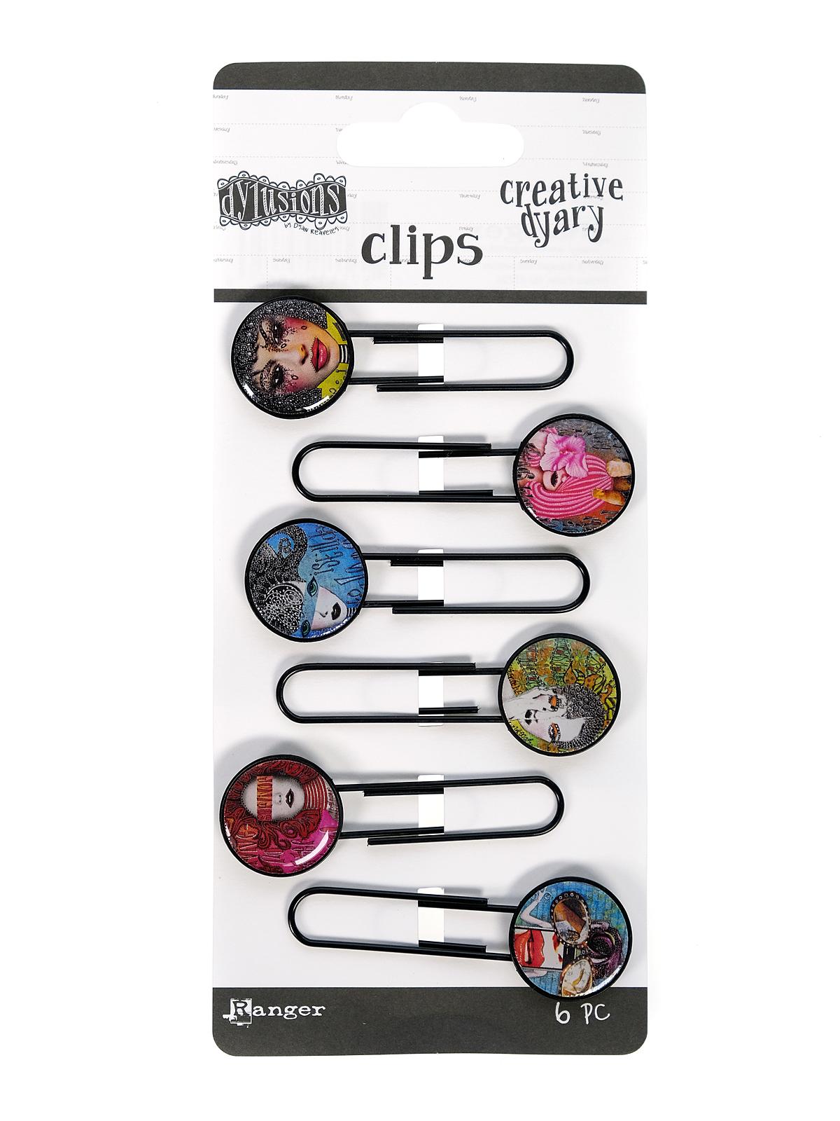 Dylusions Creative Dyary clips 2 set of 6