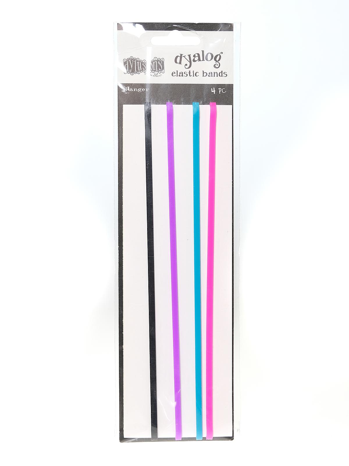 Dylusions Dyalog elastic bands assorted colors pack of 4
