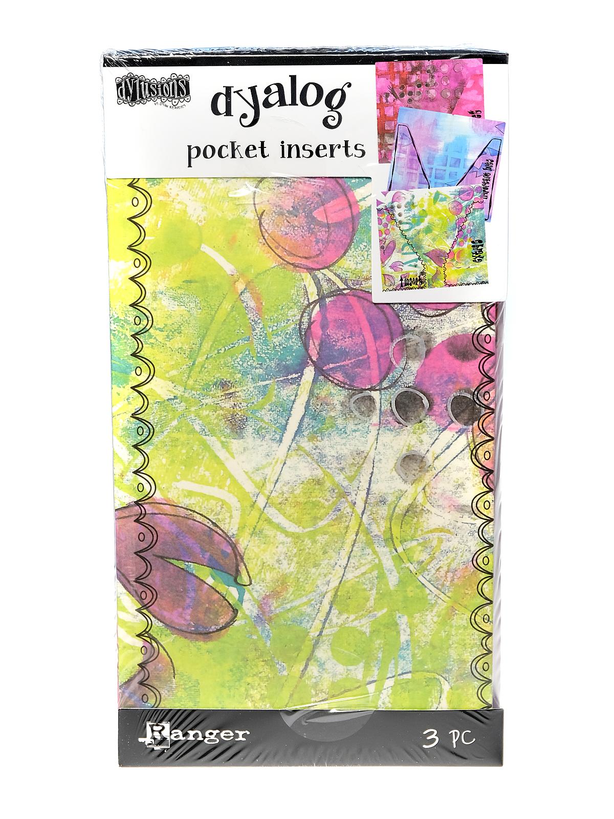 Dylusions Dyalog pocket inserts printed set of 3