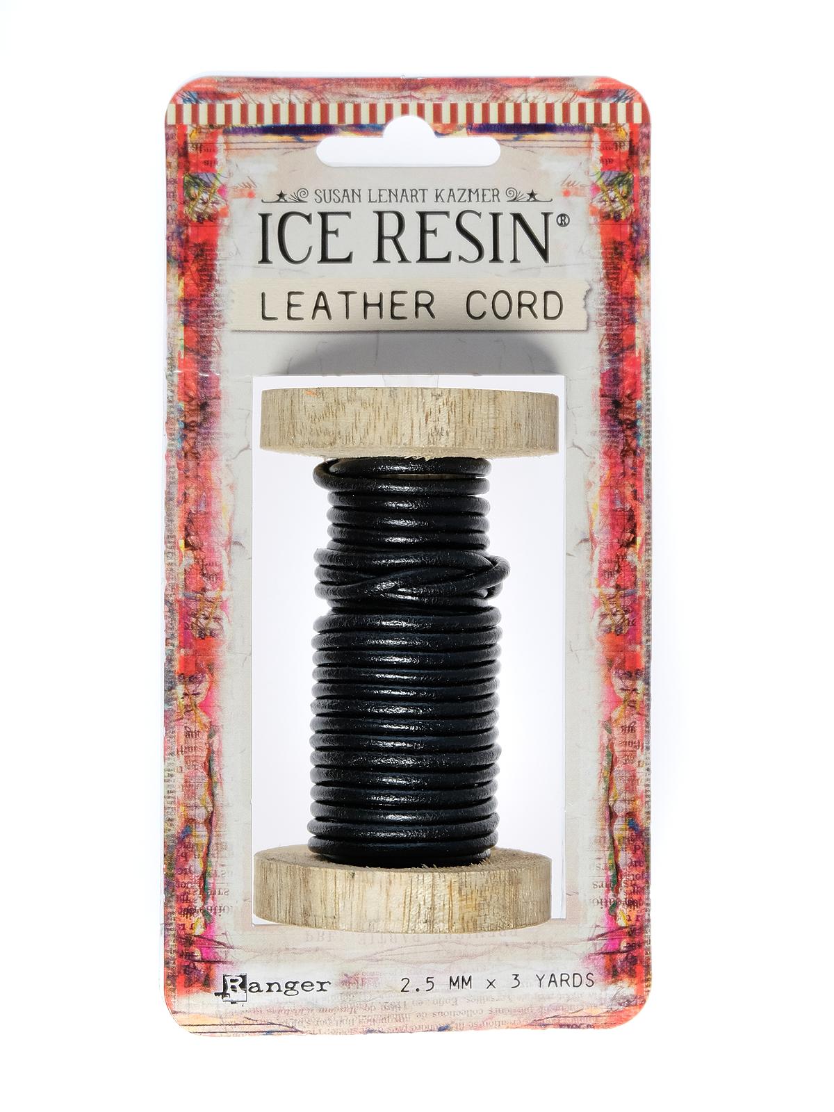 ICE Resin Leather Cord black 2.5 mm 3 yd. spool