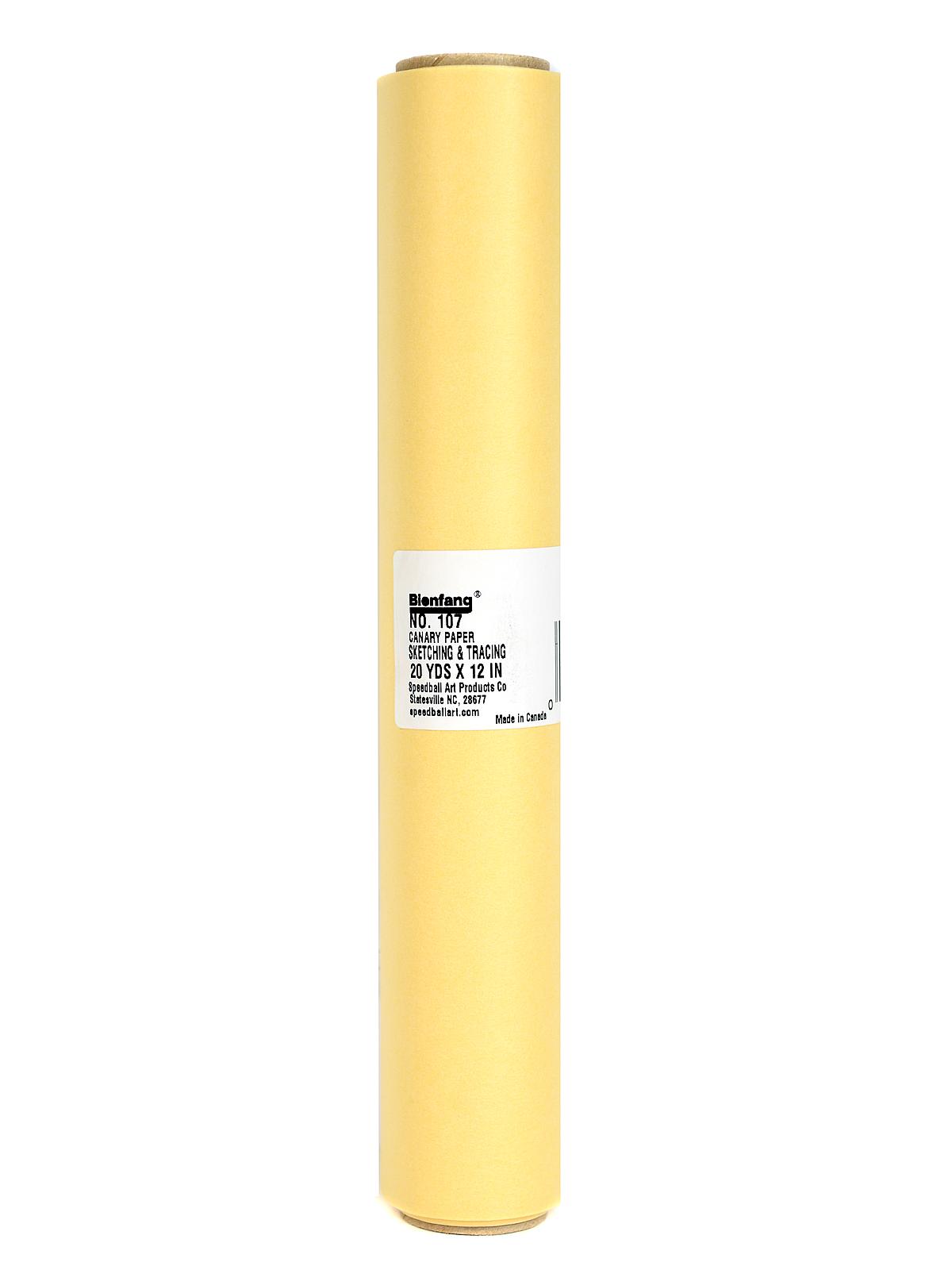 No. 107 Canary Sketching Paper Rolls 12 In. X 20 Yd.