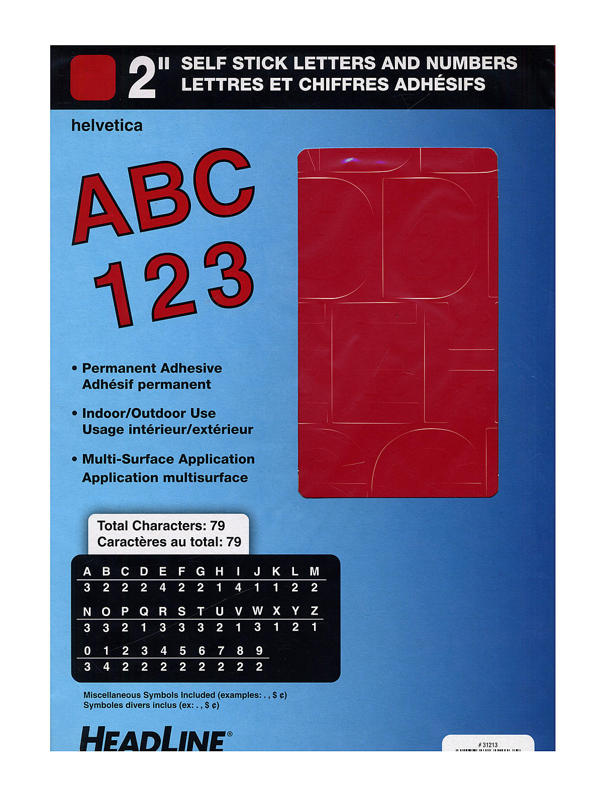 Red Vinyl Stick-On Letters 2 in. Helvetica capitals