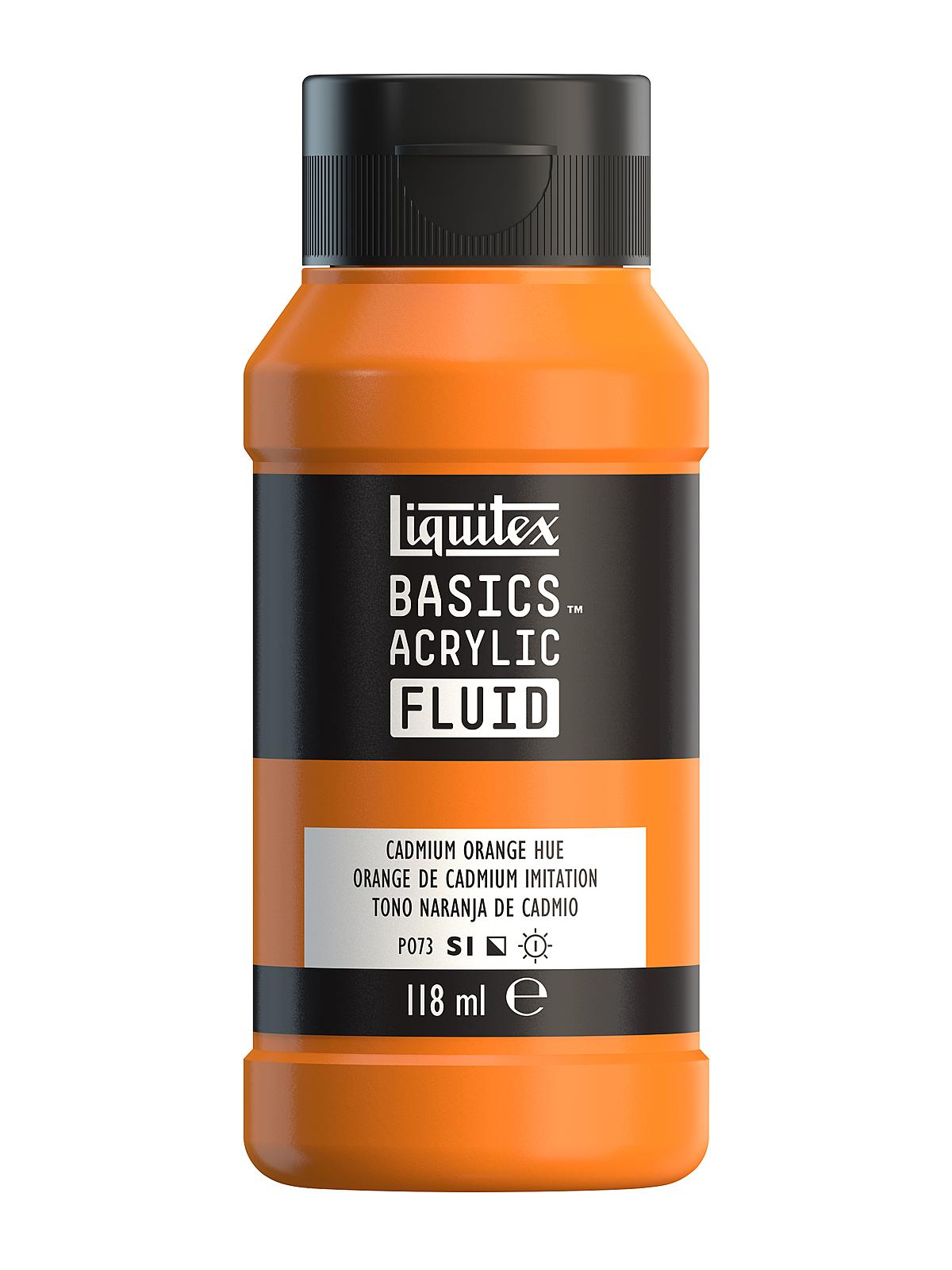BASICS Fluid Acrylic Colors cadmium orange hue 4 oz. (118 ml)