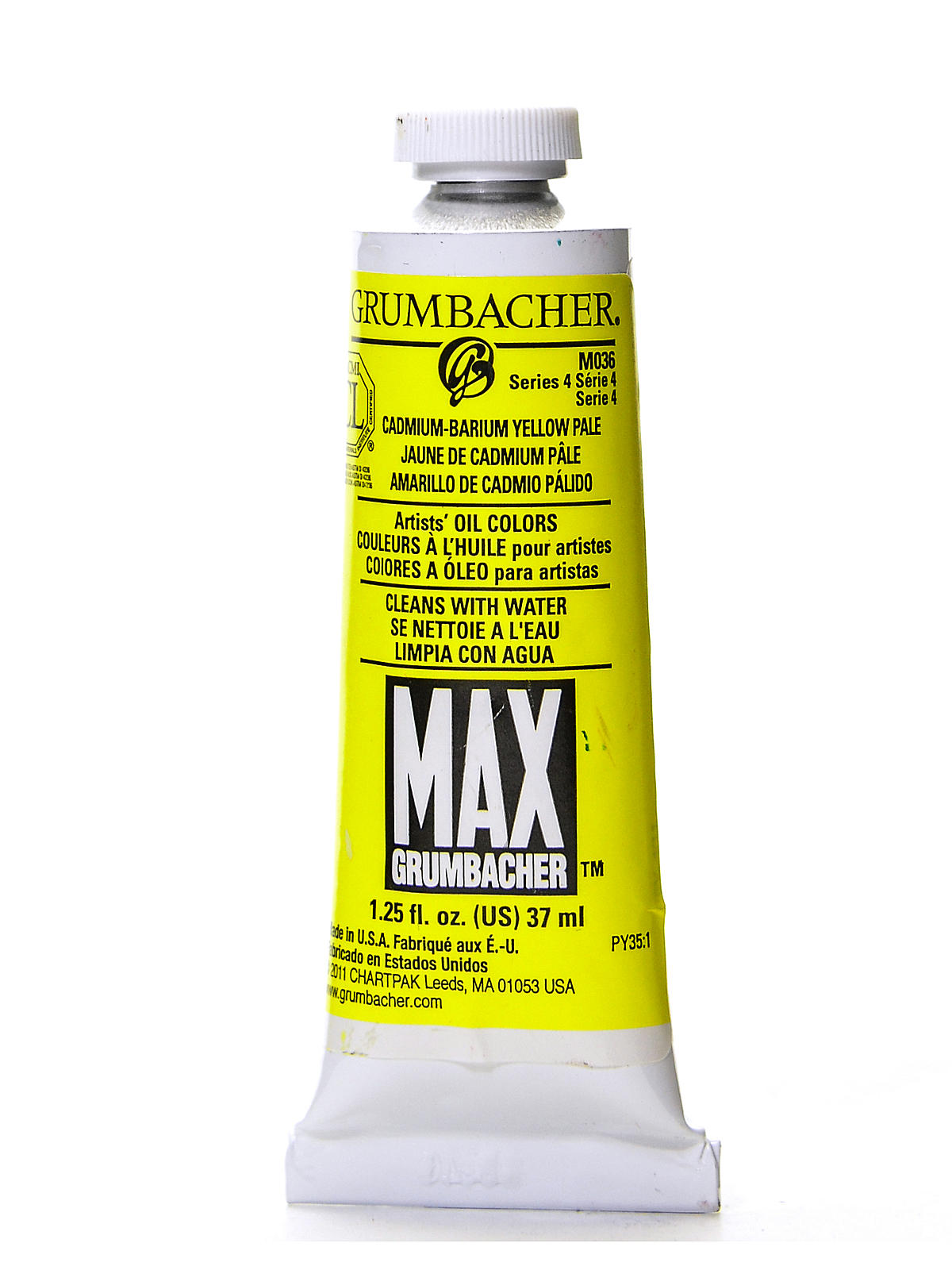 Max Water Miscible Oil Colors cadmium-barium yellow pale 1.25 oz.