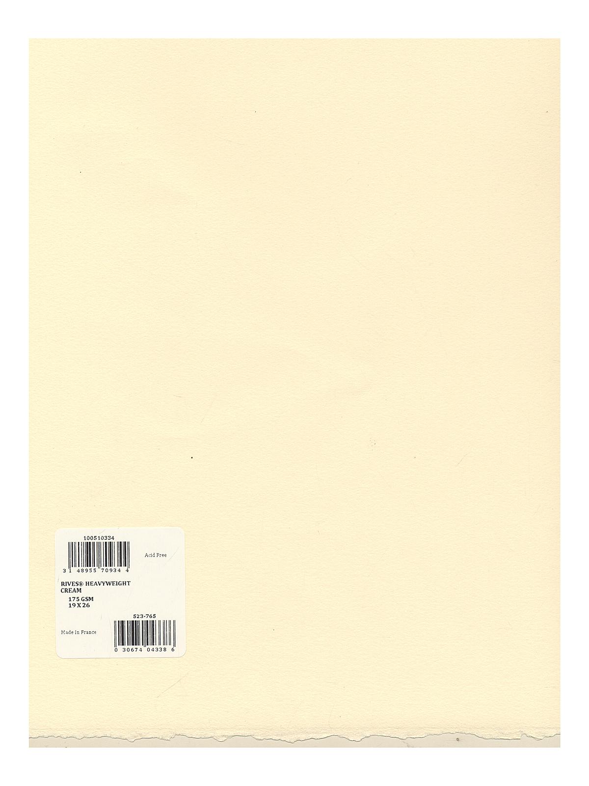 Rives Heavyweight Paper buff 19 in. x 26 in. sheet