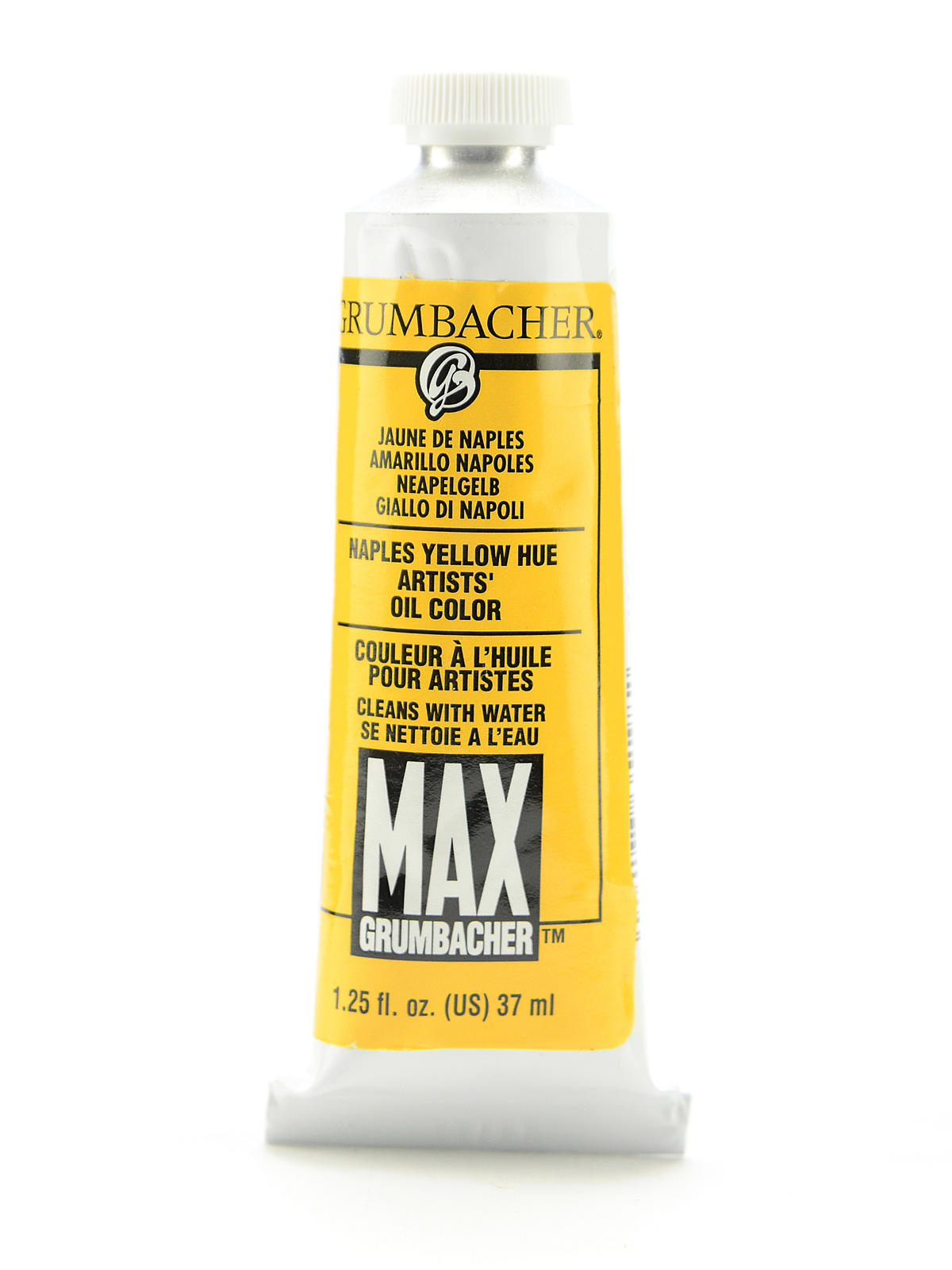 Max Water Miscible Oil Colors Naples yellow hue 1.25 oz.