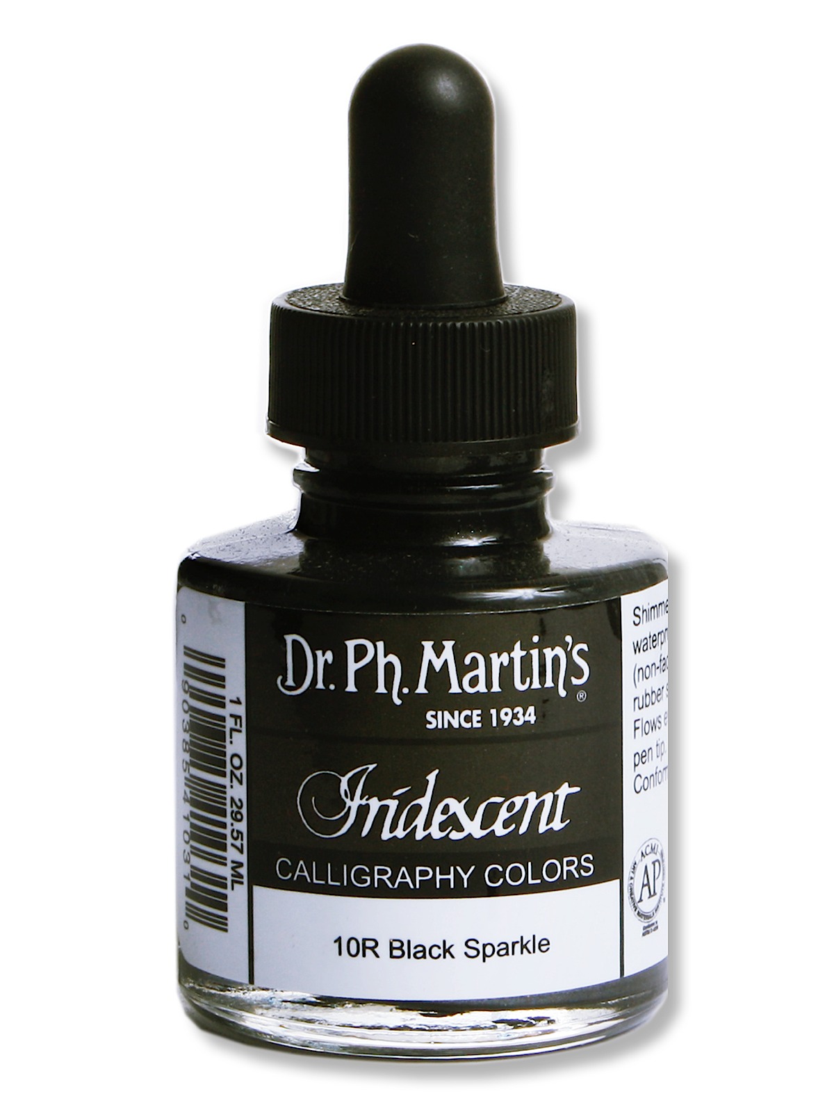 Iridescent Calligraphy Colors 1 oz. black sparkle