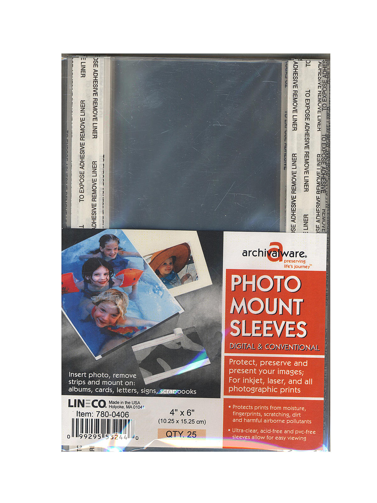 Photo Mounting Sleeves 4 In. X 6 In. Pack Of 25