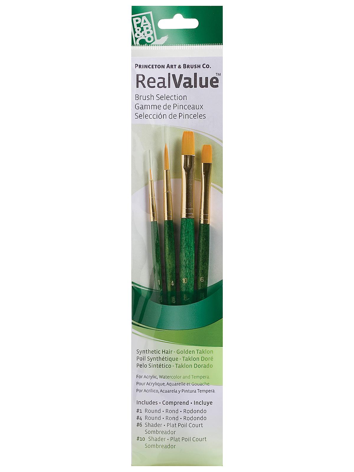 Real Value Series 9000 Green Handled Brush Sets 9116 Set Of 4