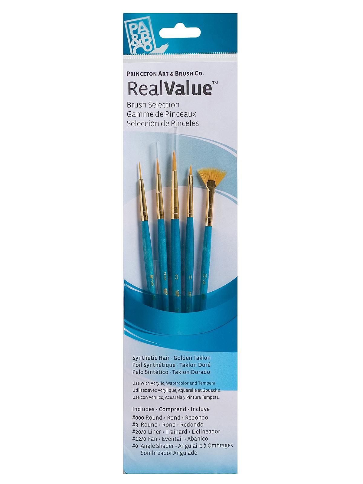 Real Value Series Light Blue Short Handled Brush Sets 9170 set of 5