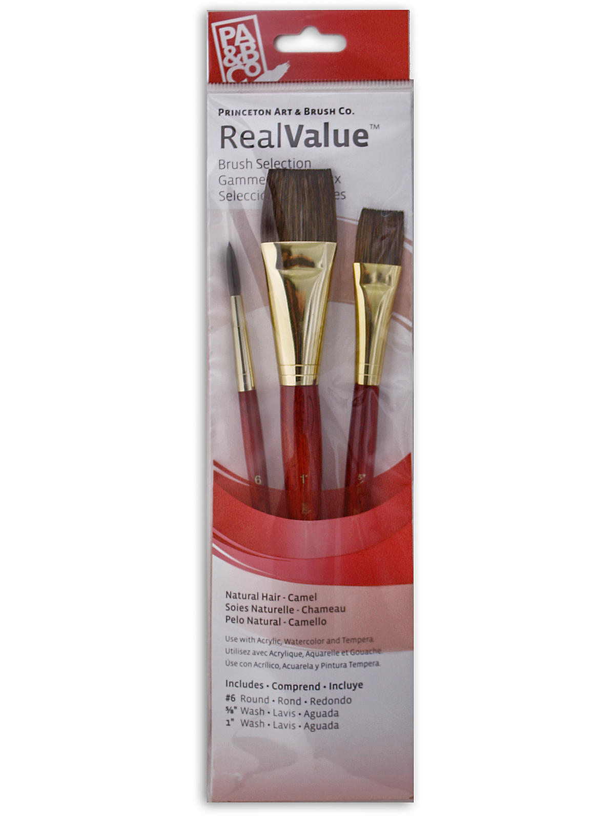 Real Value Series Red Short Handled Brush Sets 9122 set of 3
