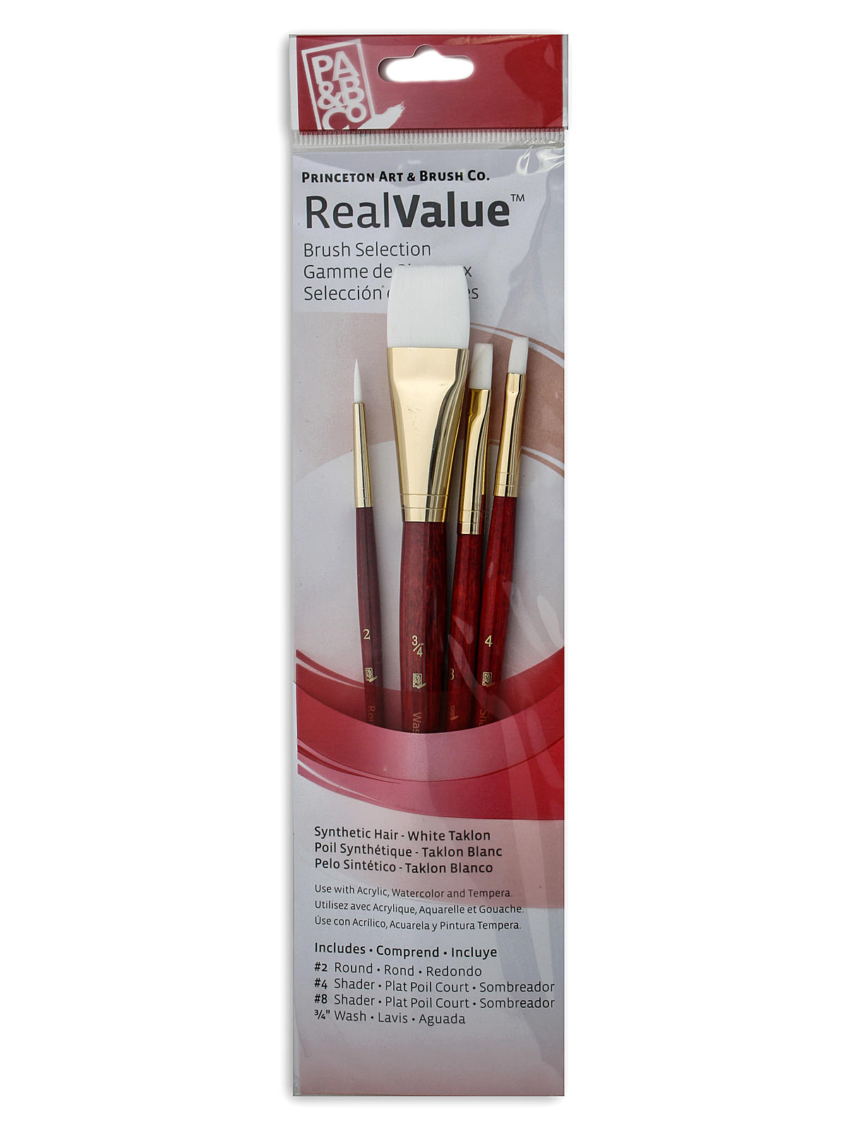 Real Value Series Red Short Handled Brush Sets 9125 set of 4