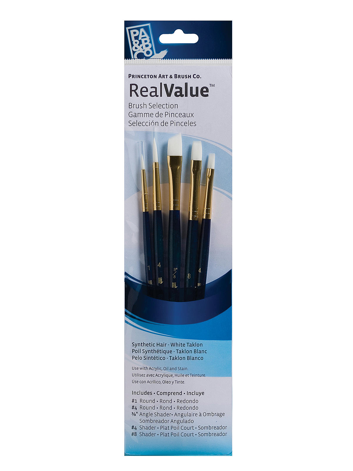Real Value Series Blue Handled Brush Sets 9136 set of 5 short handle