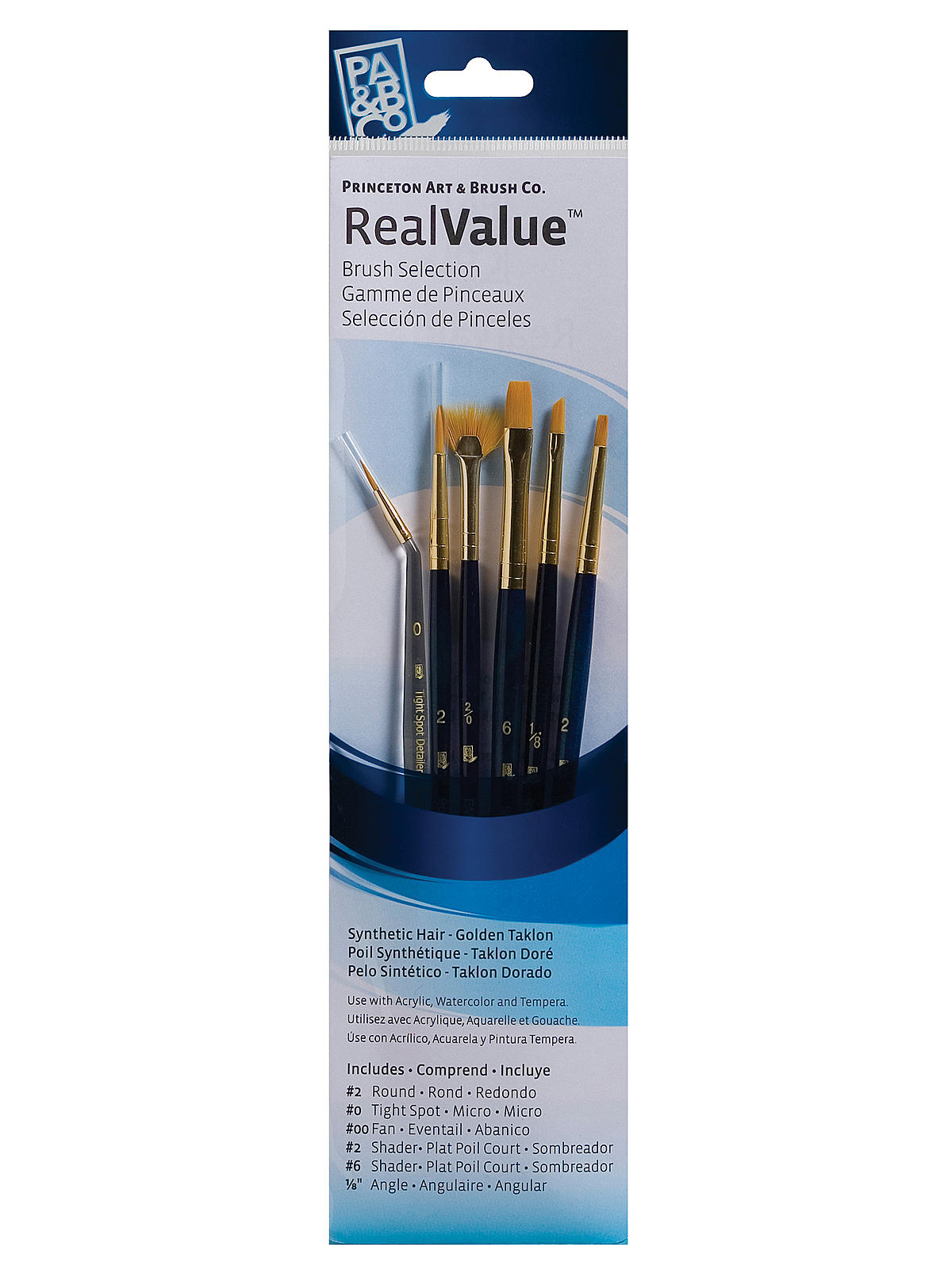 Real Value Series Blue Handled Brush Sets 9133 set of 6 short handle