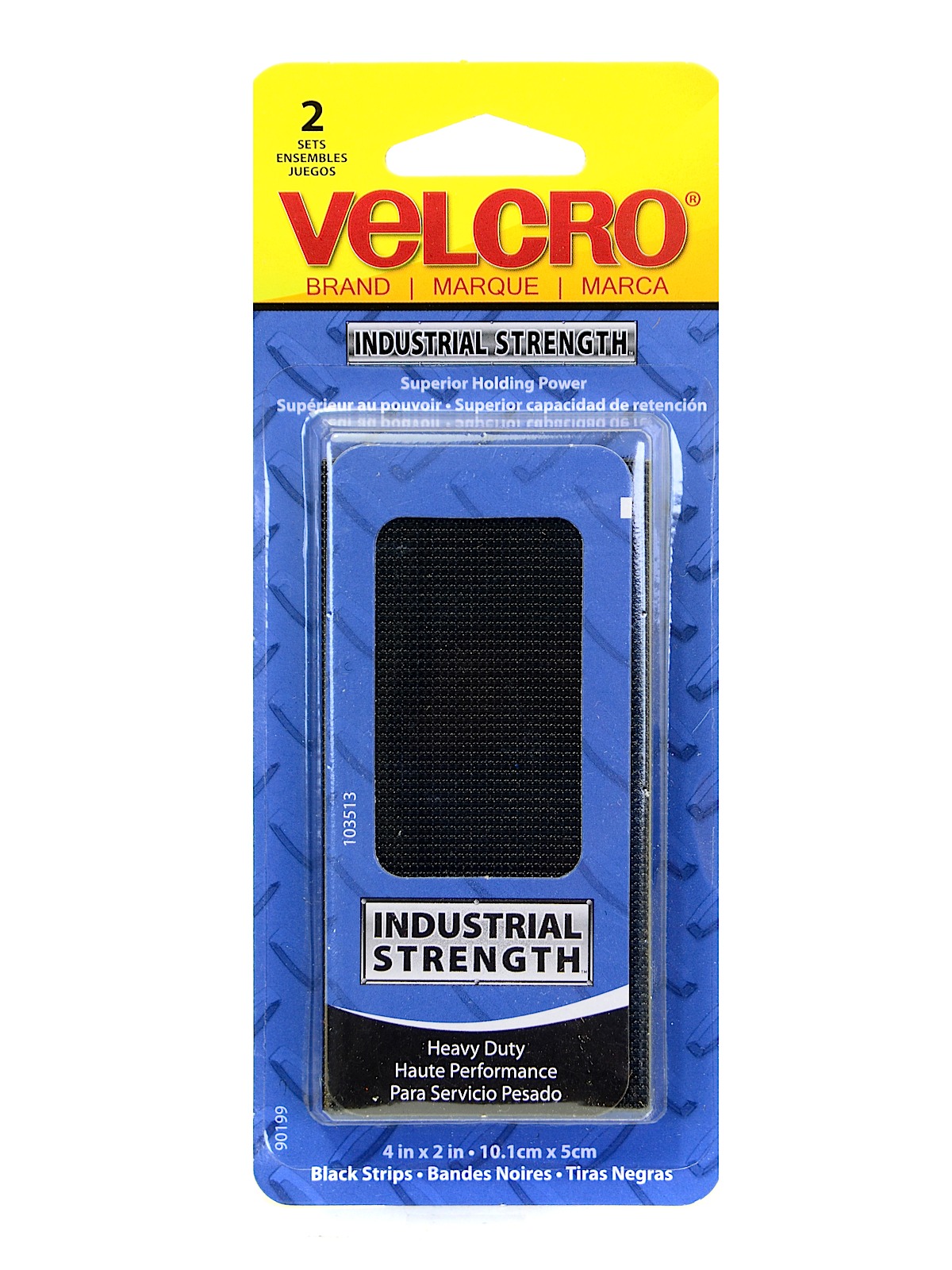 Industrial Strength Fastener 4 in. x 2 in. black strips set of 2