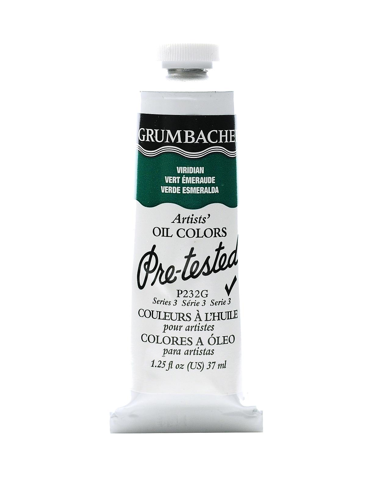 Pre-Tested Artists Oil Colors viridian P232 1.25 oz.