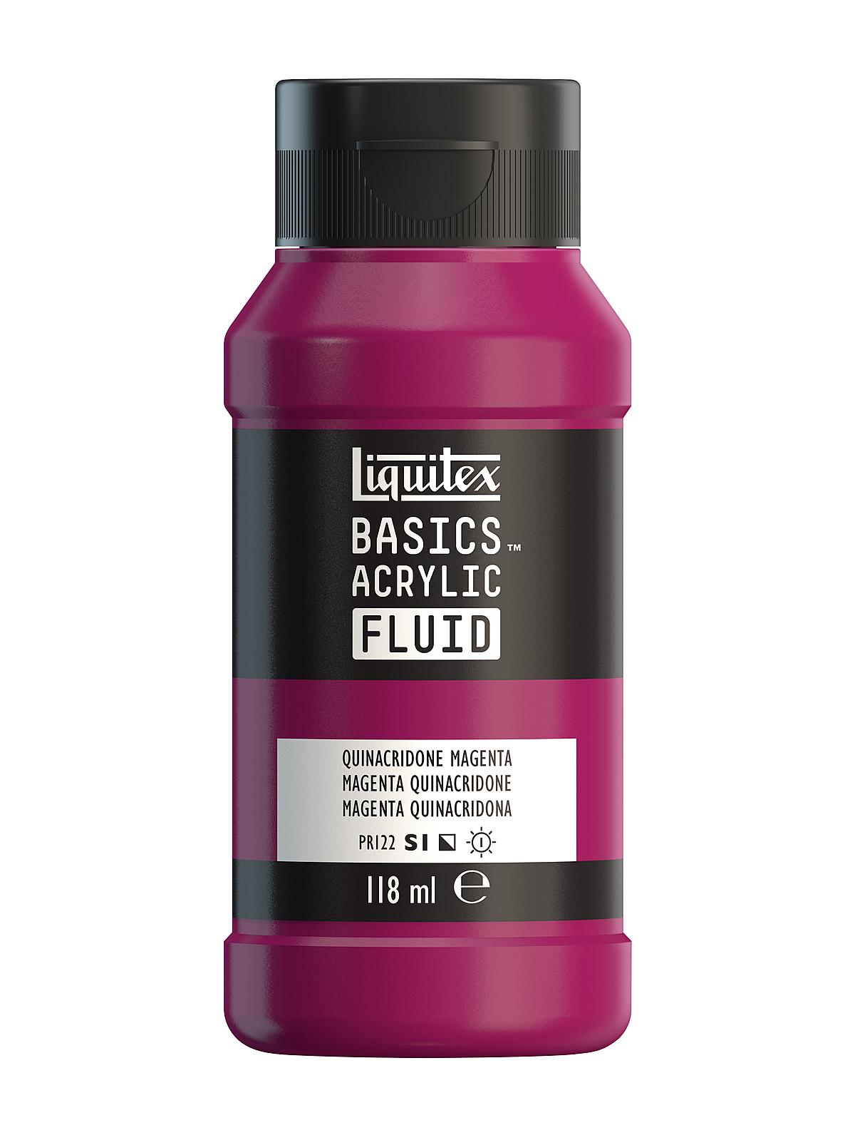 BASICS Fluid Acrylic Colors quinacridone magenta 4 oz. (118 ml)