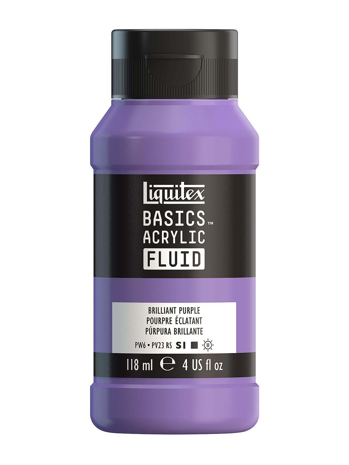 BASICS Fluid Acrylic Colors brilliant purple 4 oz. (118 ml)