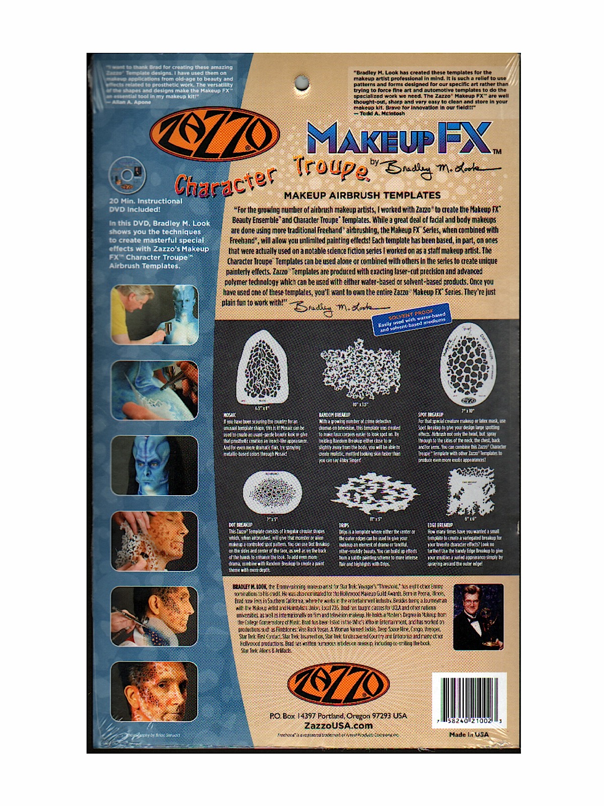 Zazzo Makeup Masters Templates with DVD Character Troupe