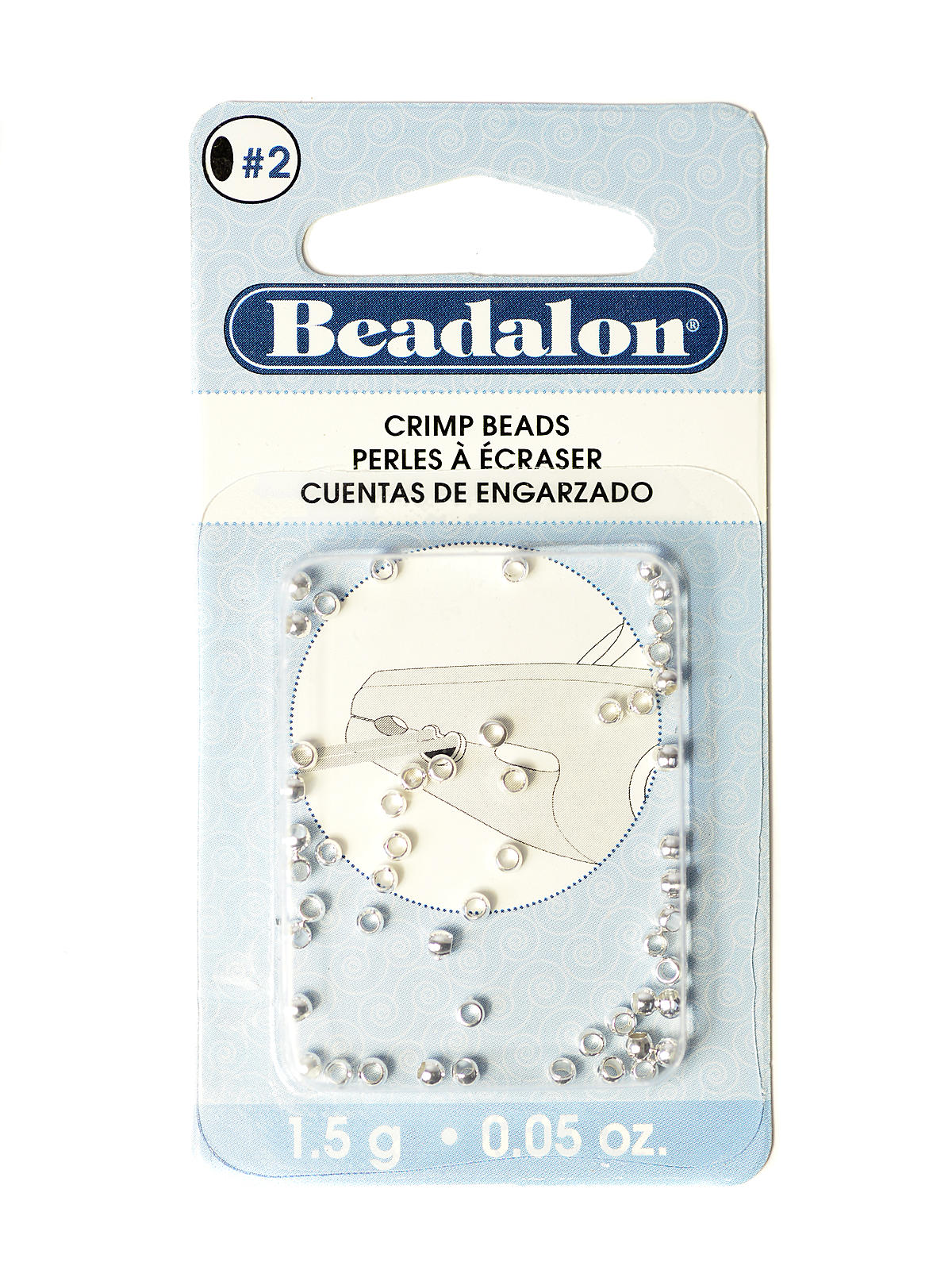 Crimp Beads #2 silver pack of 45