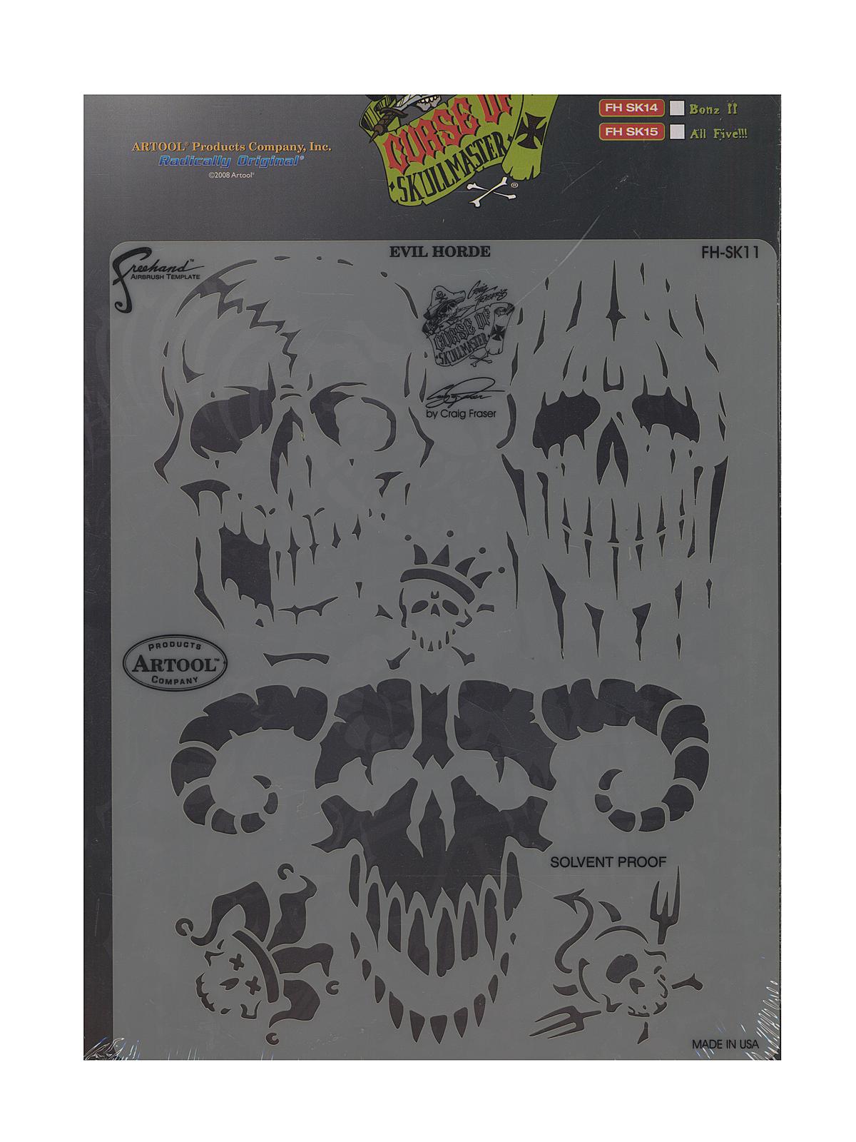 Curse of Skull Master Freehand Airbrush Templates by Craig Fraser evil horde