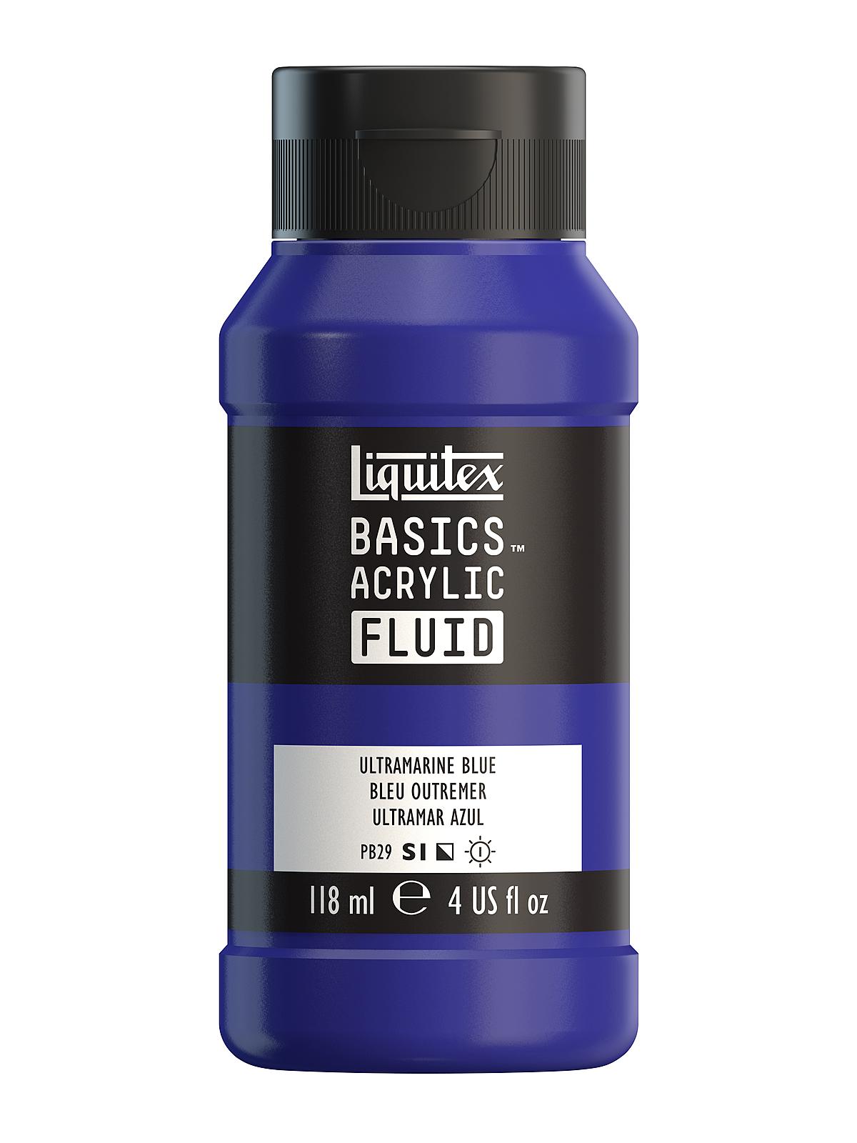 BASICS Fluid Acrylic Colors ultramarine blue 4 oz. (118 ml)