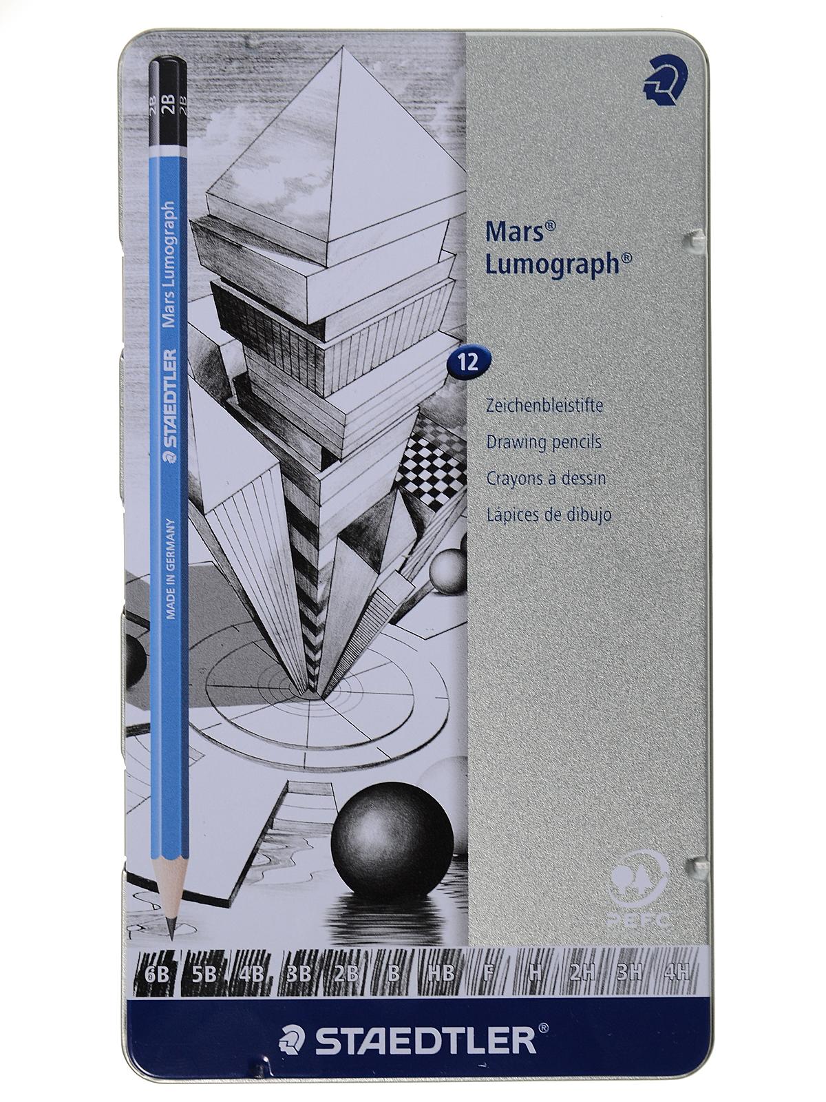 Mars Lumograph Pencil Tin Sets set of 12 Design