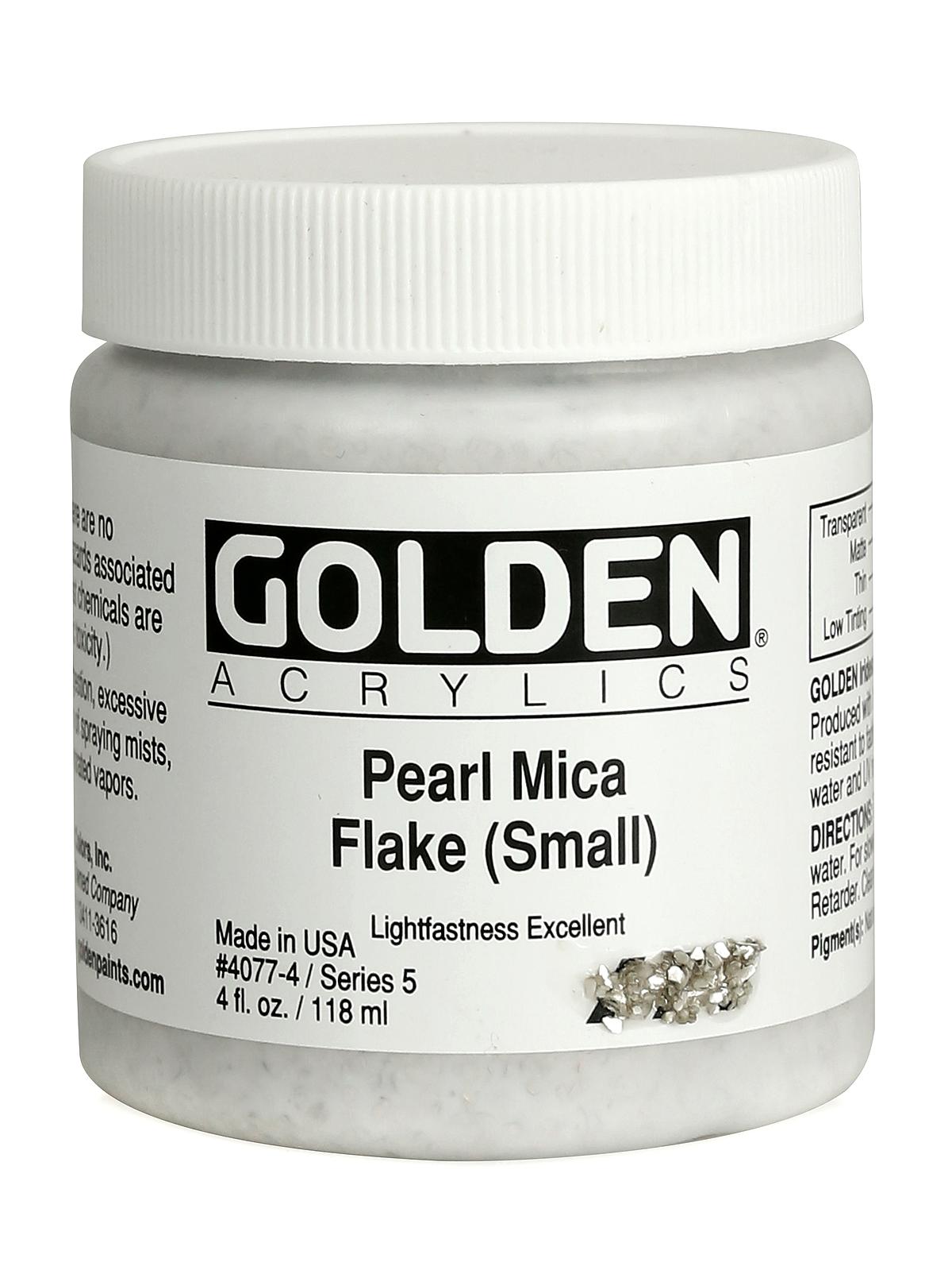 Iridescent and Interference Acrylics pearl mica flake small 4 oz.