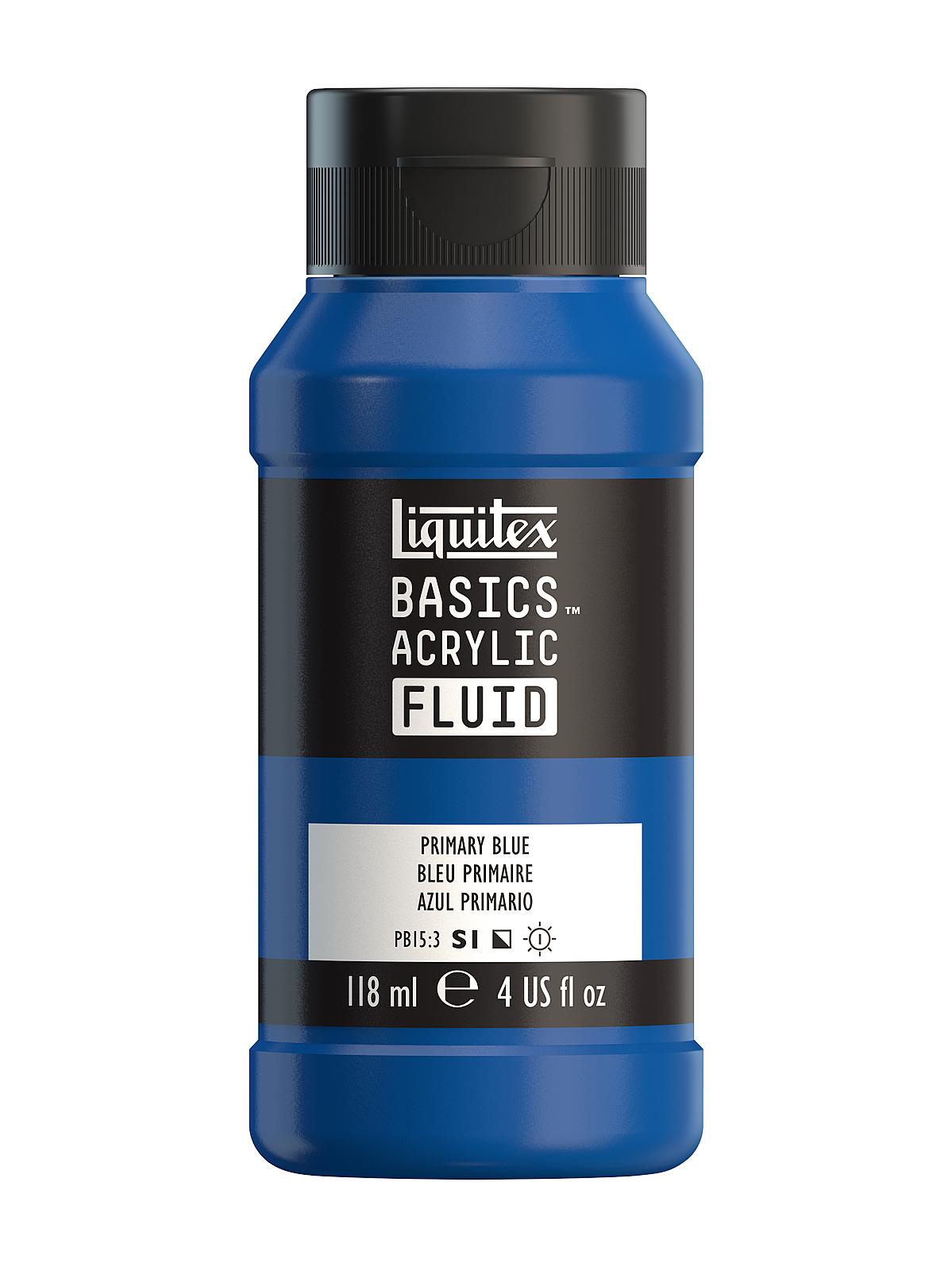BASICS Fluid Acrylic Colors primary blue 4 oz. (118 ml)