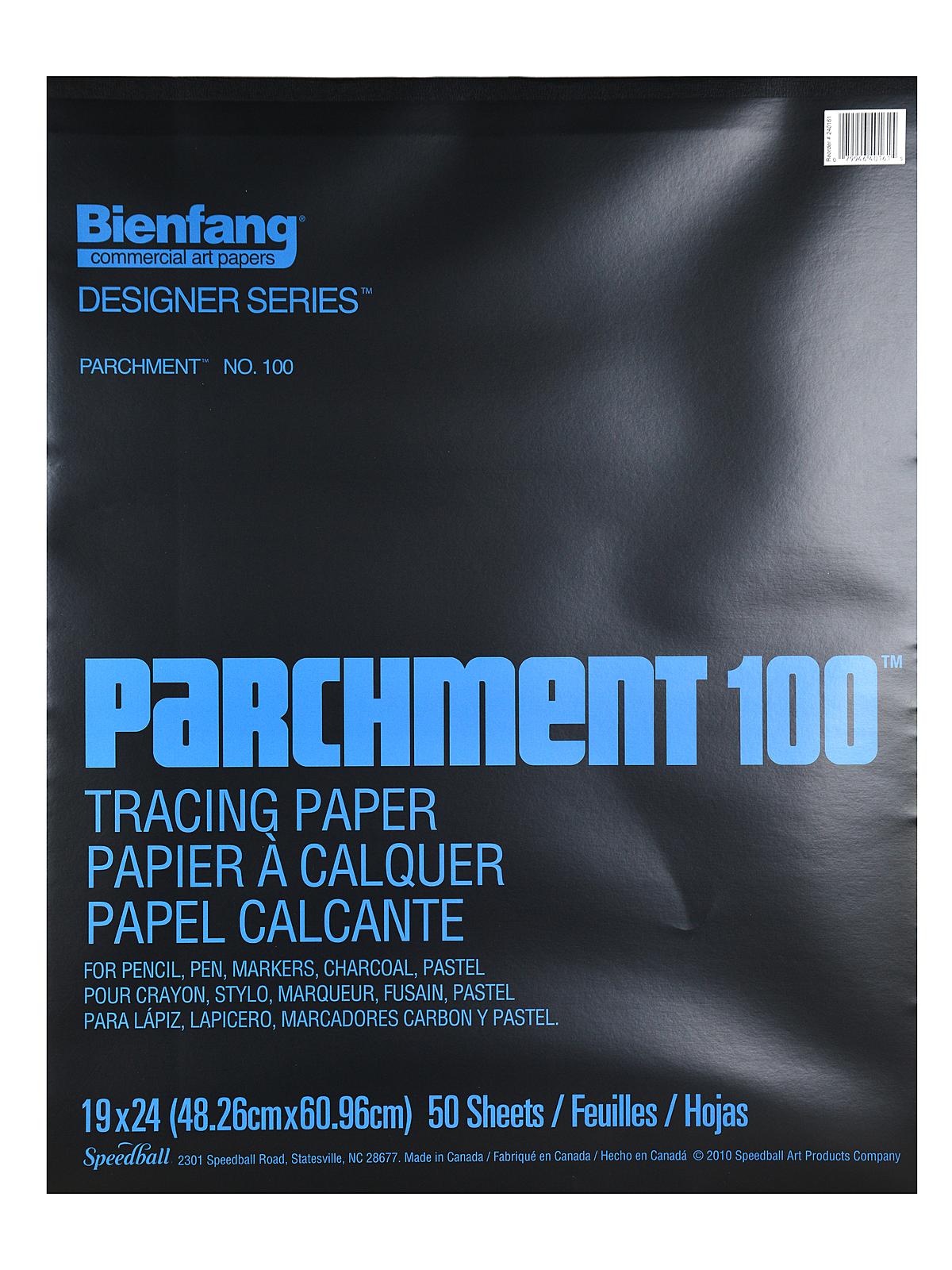 Parchment 100 Tracing Paper 19 In. X 24 In. Pad Of 50 Sheets