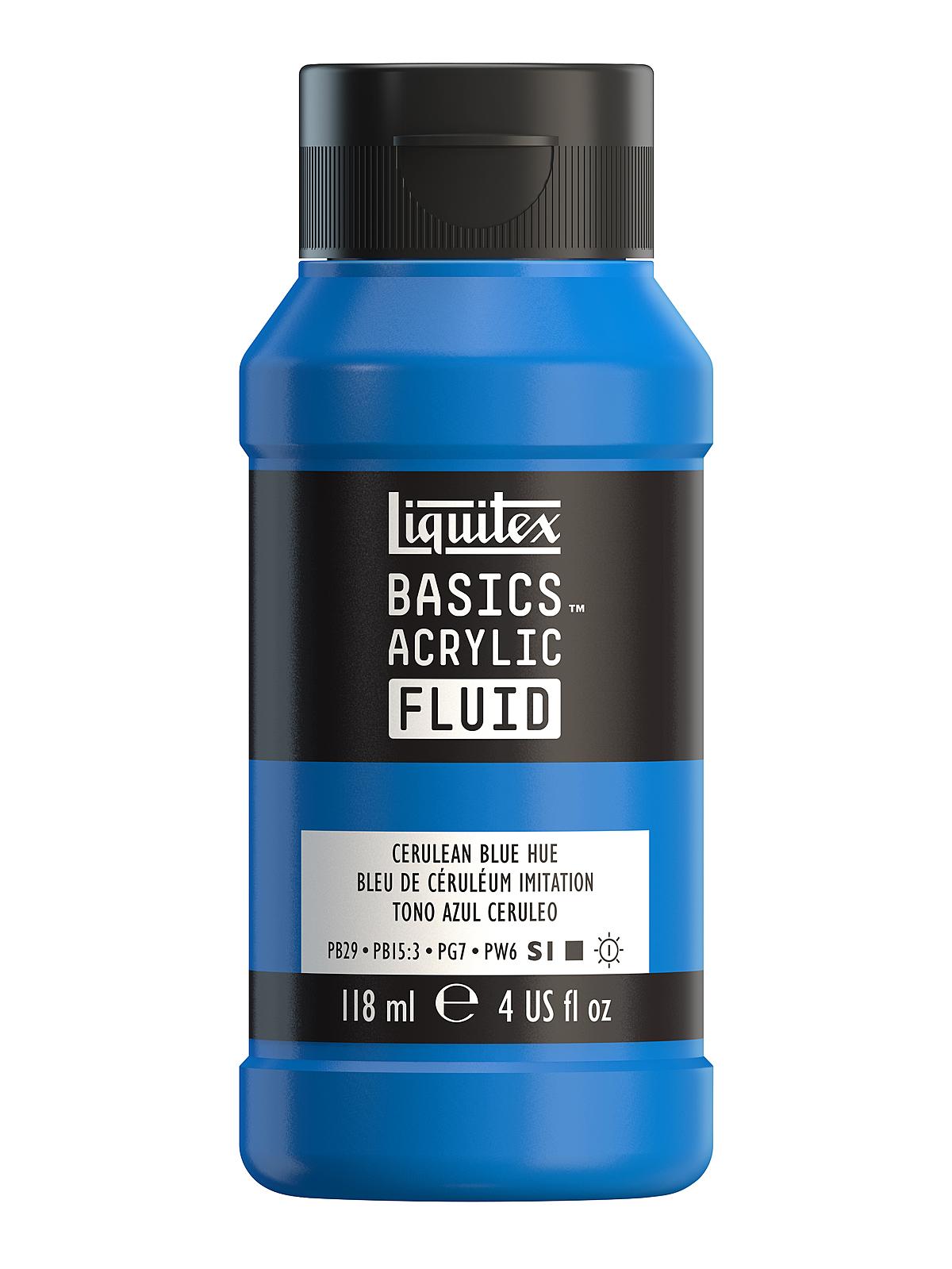BASICS Fluid Acrylic Colors cerulean blue hue 4 oz. (118 ml)
