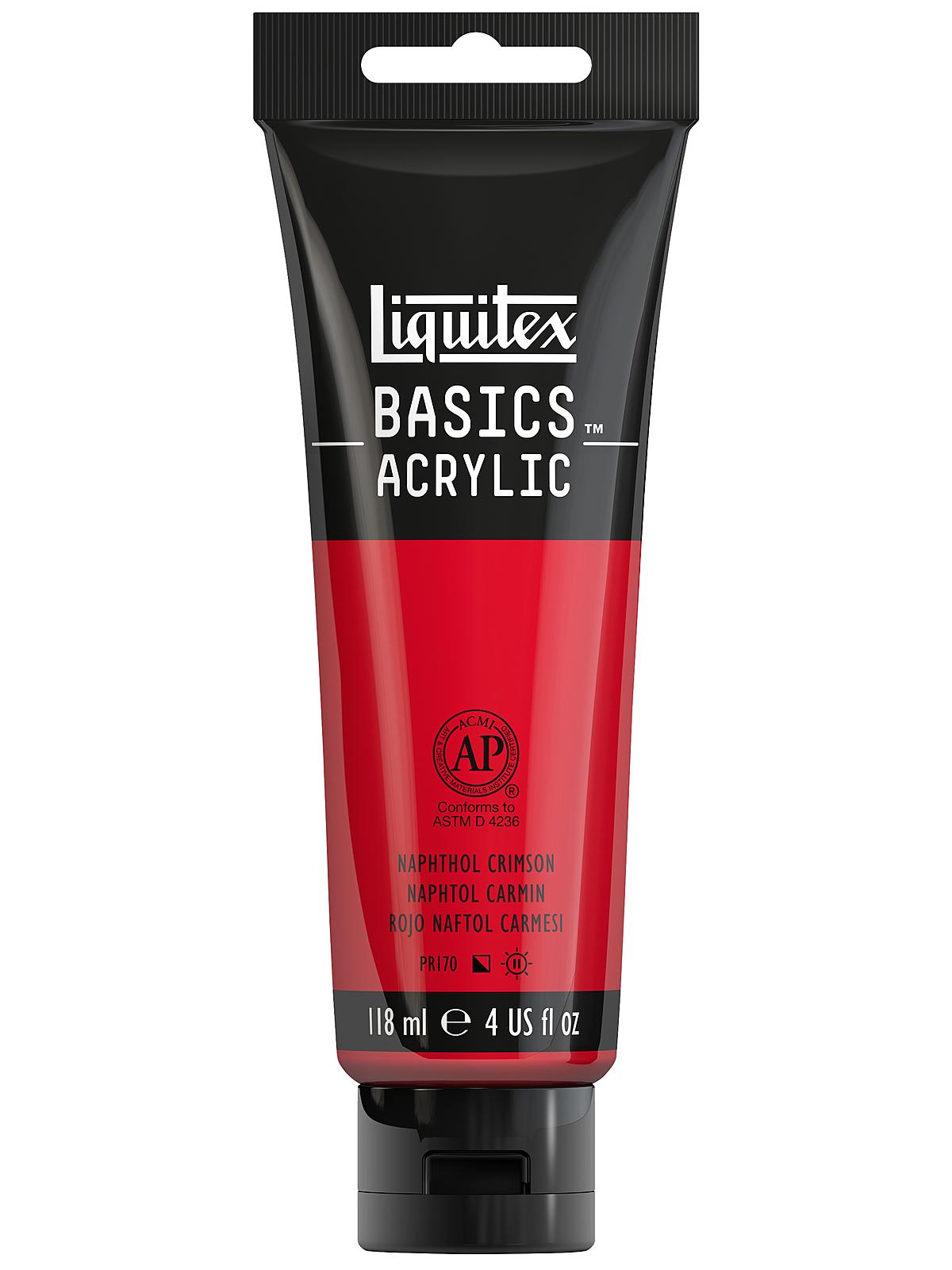 Basics Acrylics Colors naphthol crimson 4 oz. tube