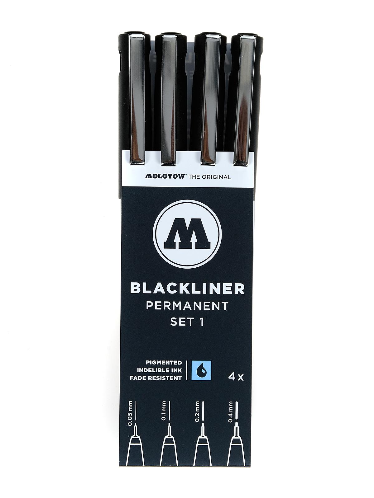 Blackliner Pen Sets 4 Assorted No. 1