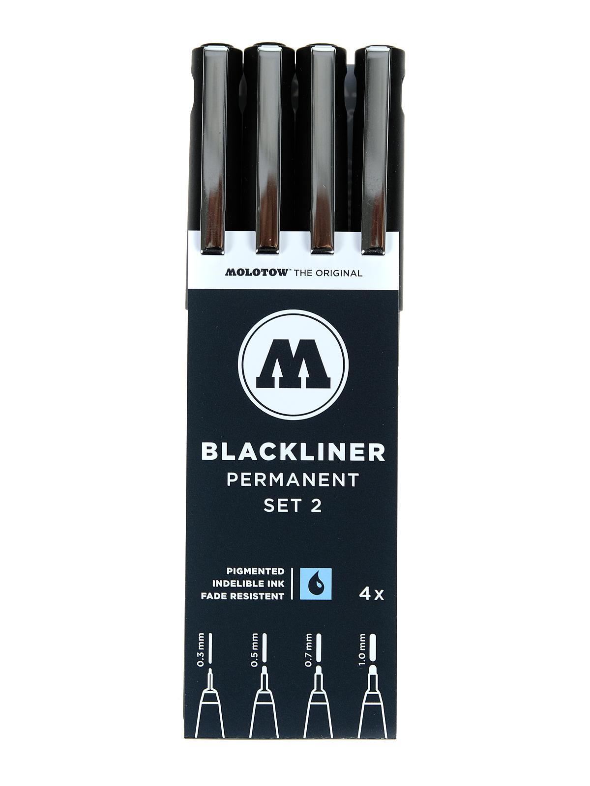 Blackliner Pen Sets 4 assorted no. 2