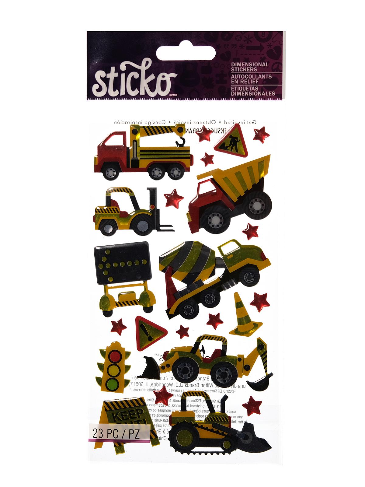 Classic Stickers construction zone 18 pieces