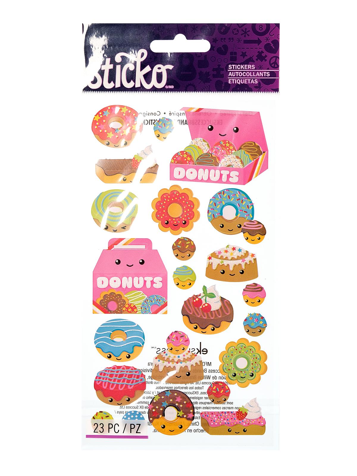 Classic Stickers donut characters 18 pieces