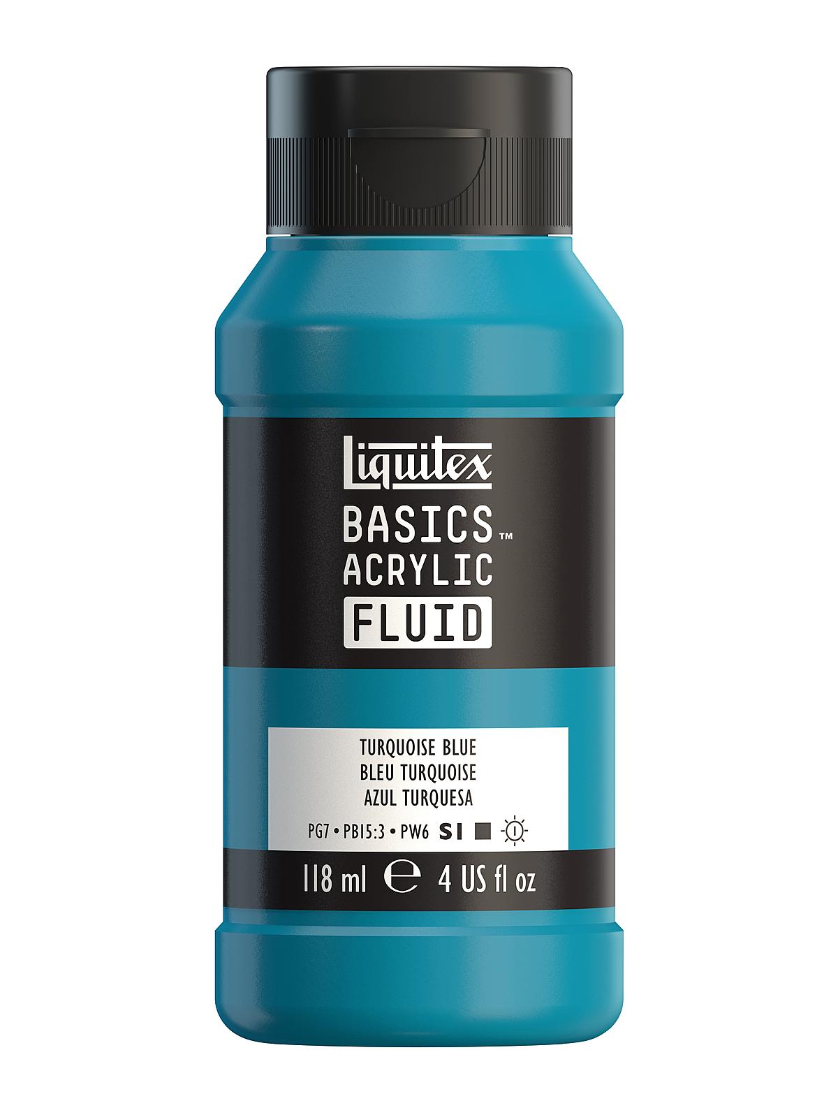 BASICS Fluid Acrylic Colors turquoise blue 4 oz. (118 ml)
