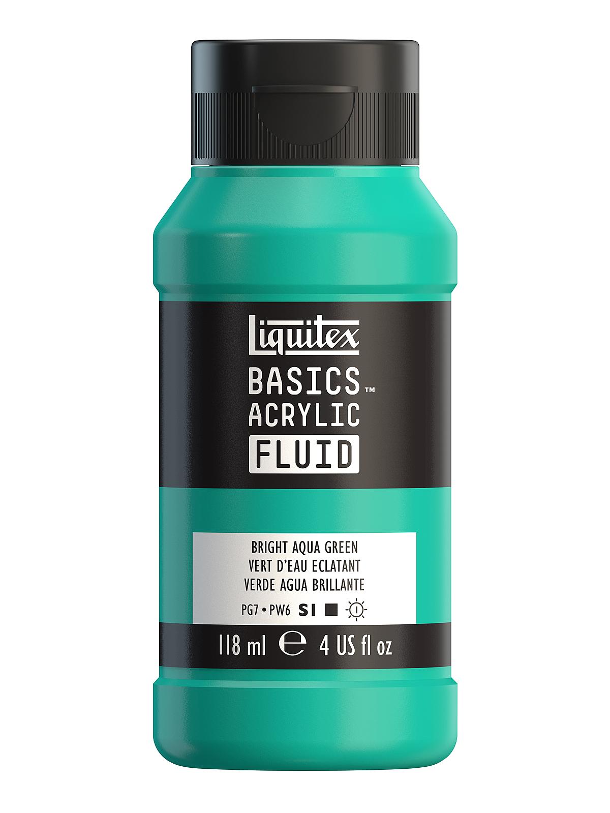 BASICS Fluid Acrylic Colors bright aqua green 4 oz. (118 ml)