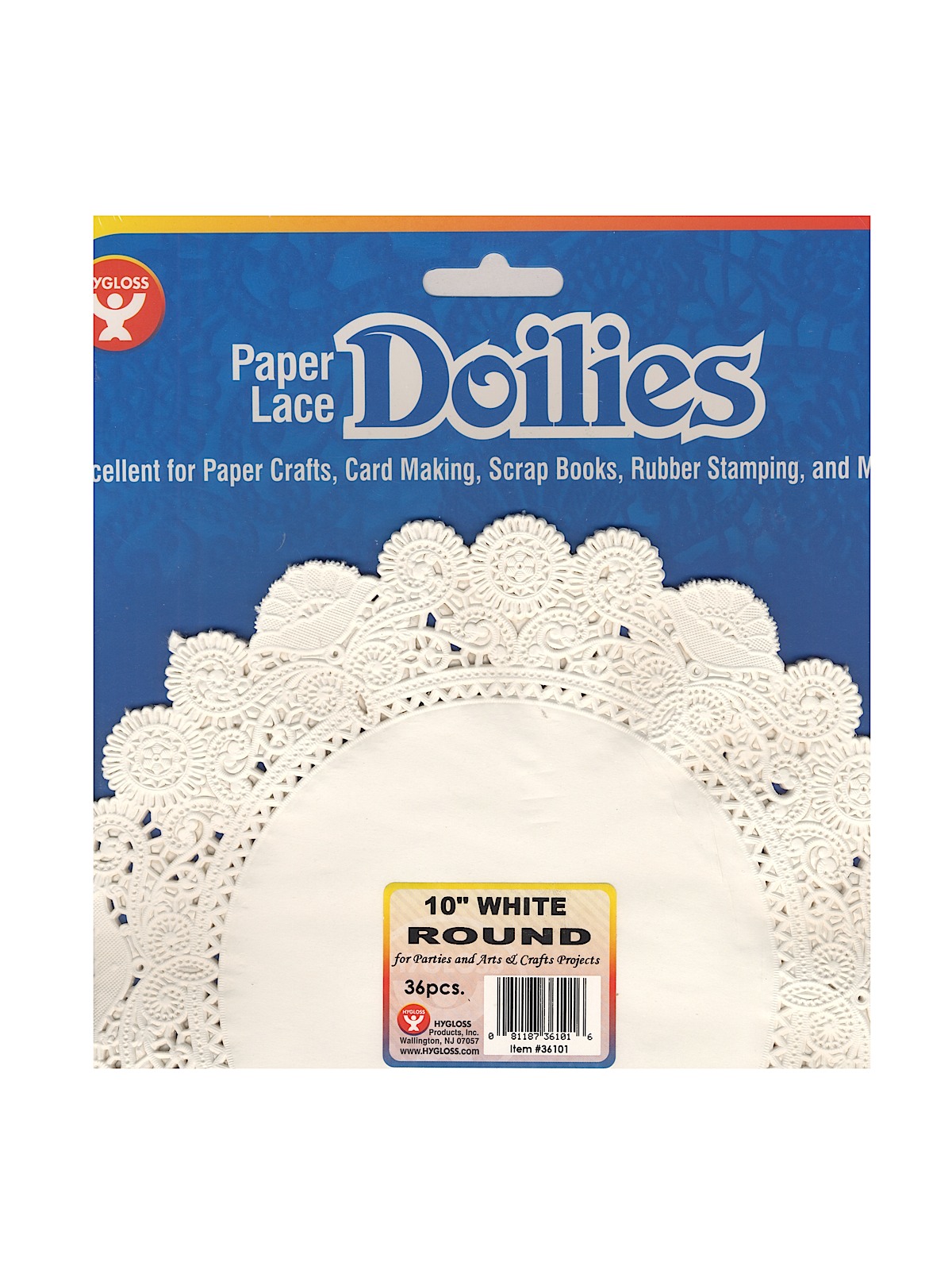 Lace Paper Doilies 10 in. round white pack of 36
