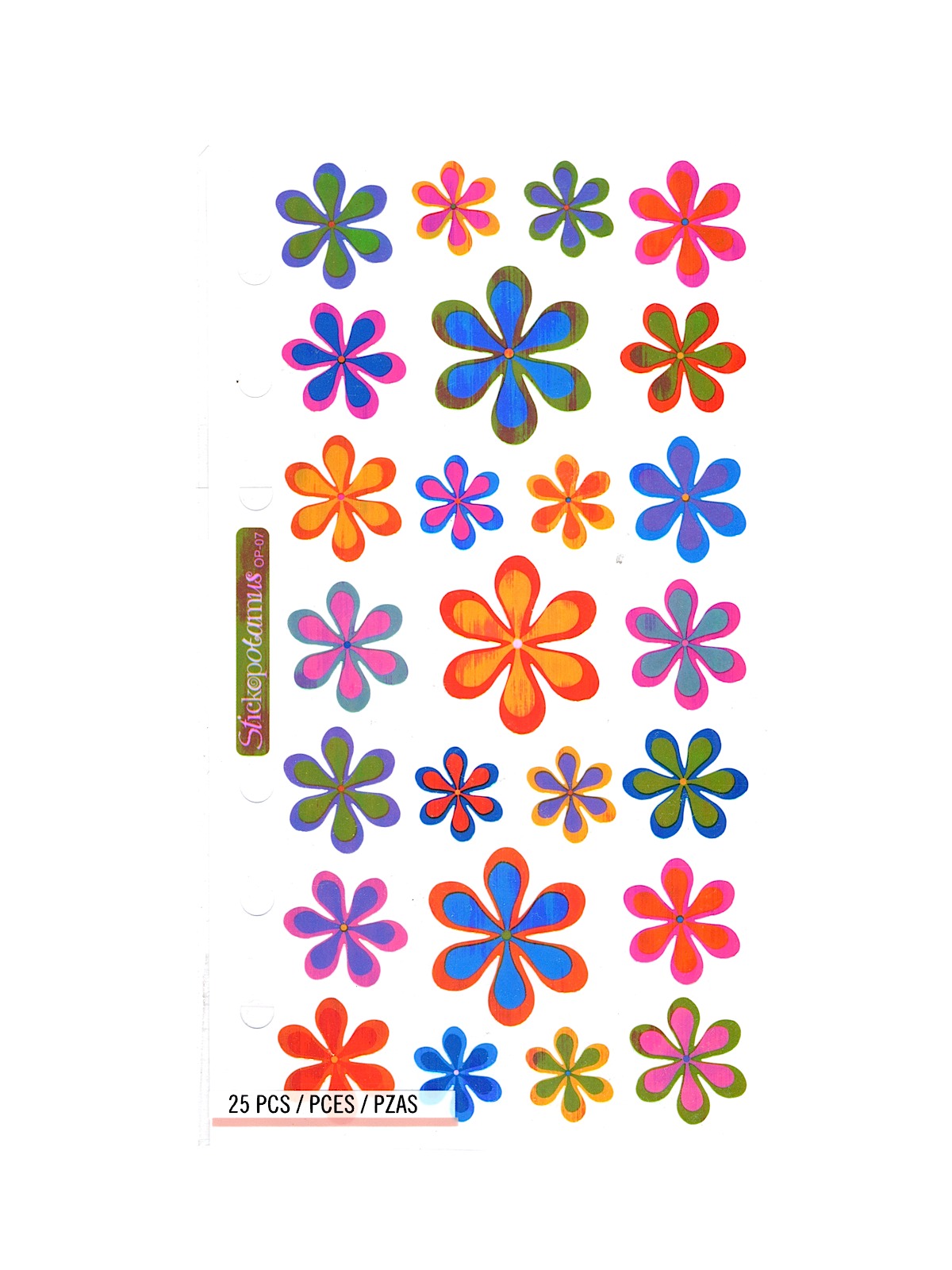 Classic Stickers Funky Flowers 25 Pieces