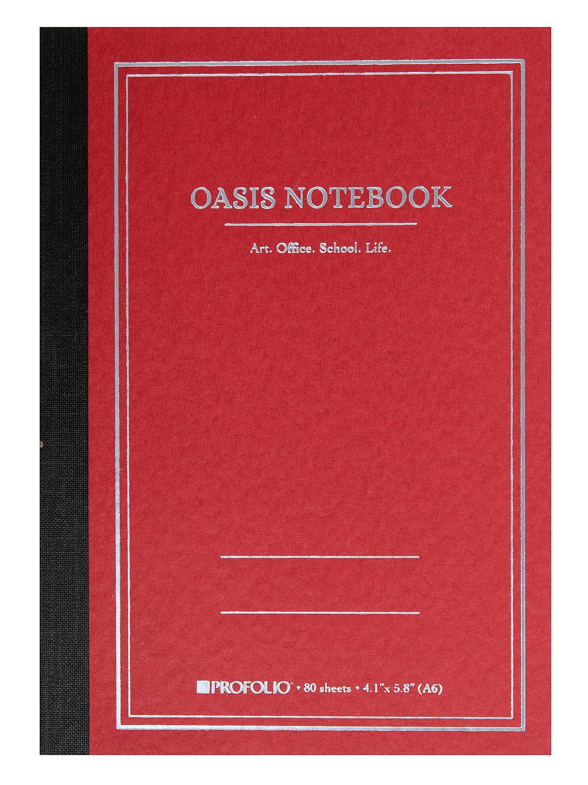 Profolio Oasis Notebook A6 4.1 In. X 5.8 In. Brick 80 Sheets