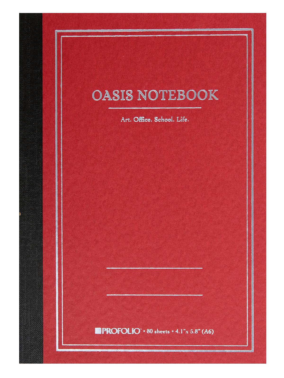 Profolio Oasis Notebook A6 4.1 in. x 5.8 in. brick 80 sheets