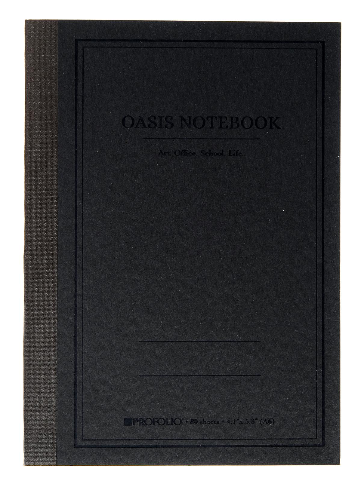 Profolio Oasis Notebook A6 4.1 In. X 5.8 In. Charcoal 80 Sheets