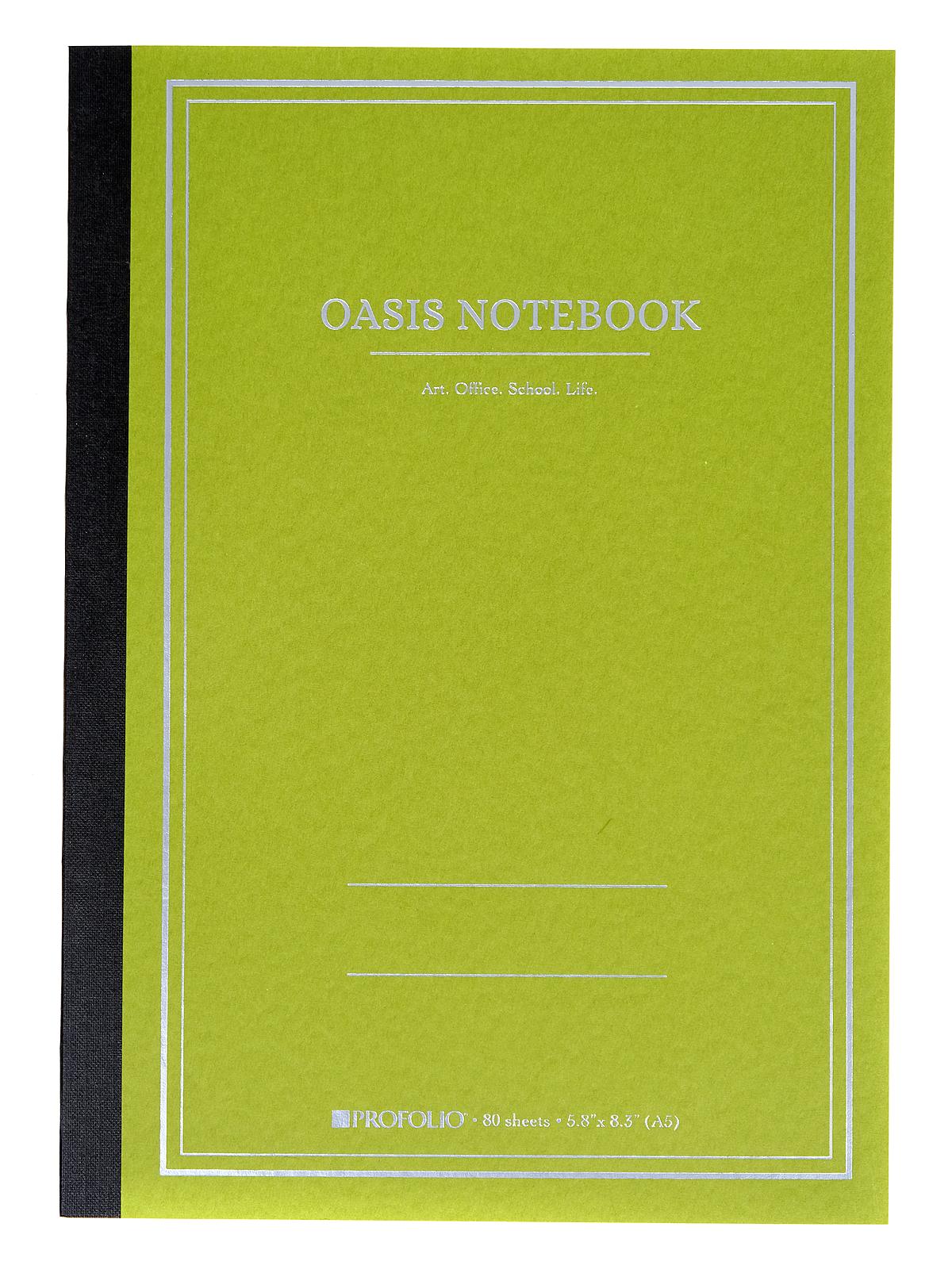 Profolio Oasis Notebook A5 5.8 In. X 8.3 In. Avocado 80 Sheets