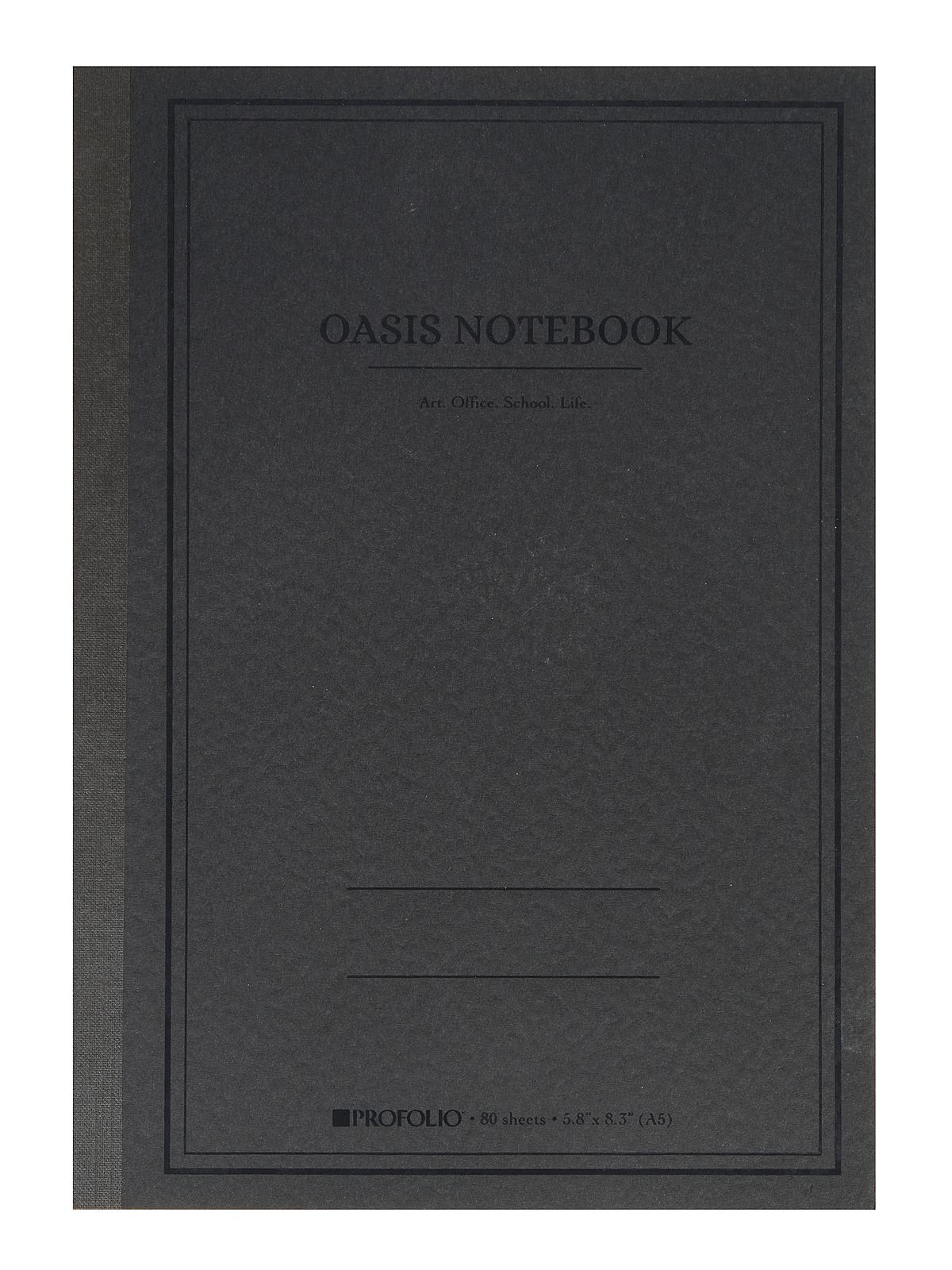 Profolio Oasis Notebook A5 5.8 in. x 8.3 in. charcoal 80 sheets