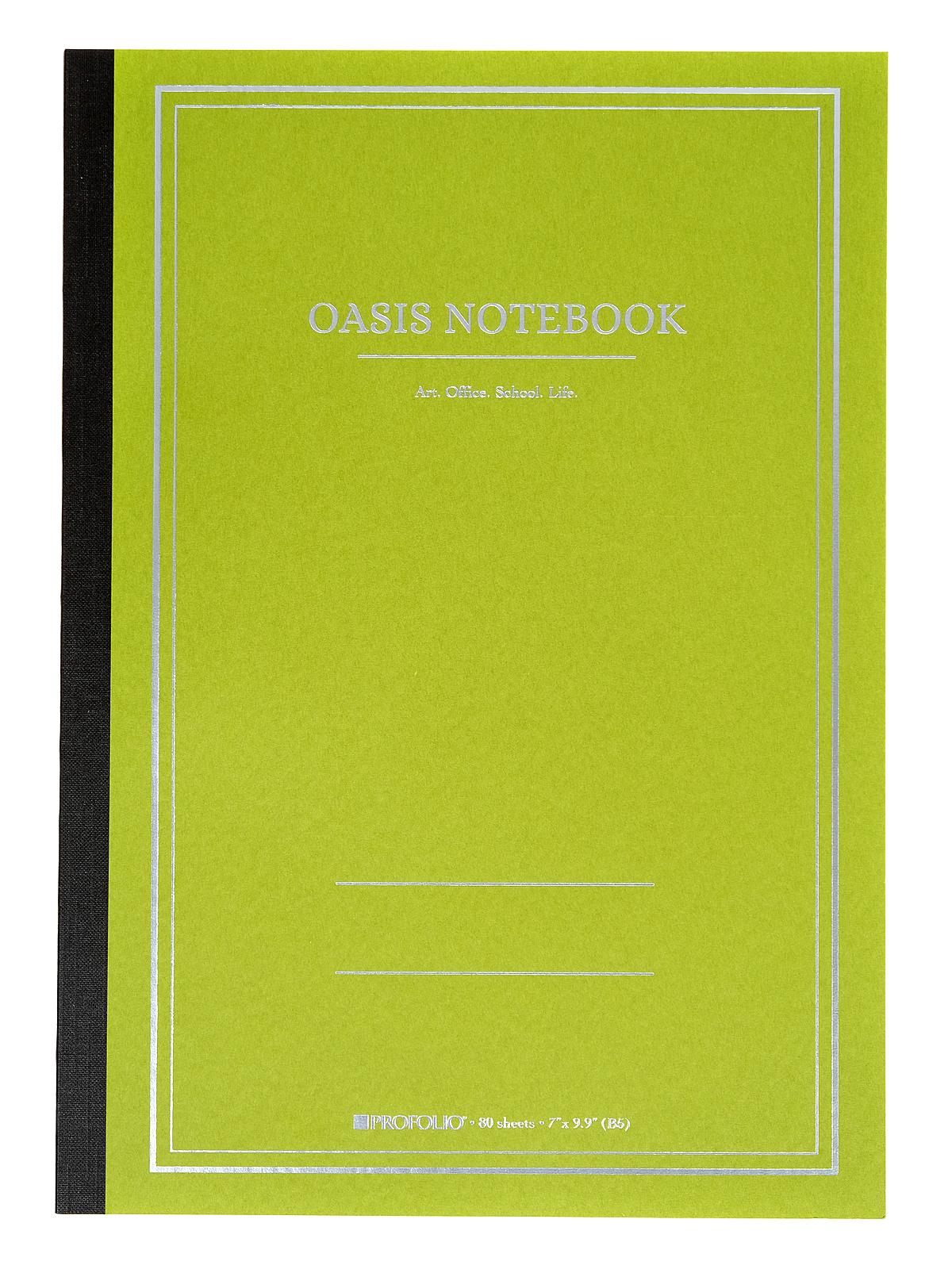 Profolio Oasis Notebook B5 7 in. x 9.9 in. avocado 80 sheets