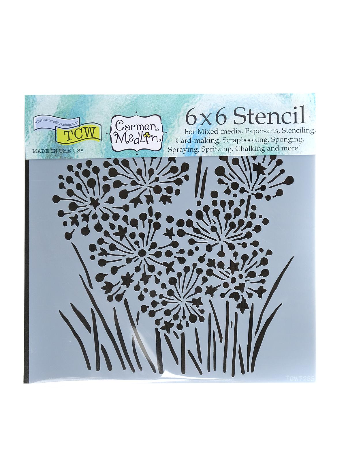 Stencils onion blossoms 6 in. x 6 in.