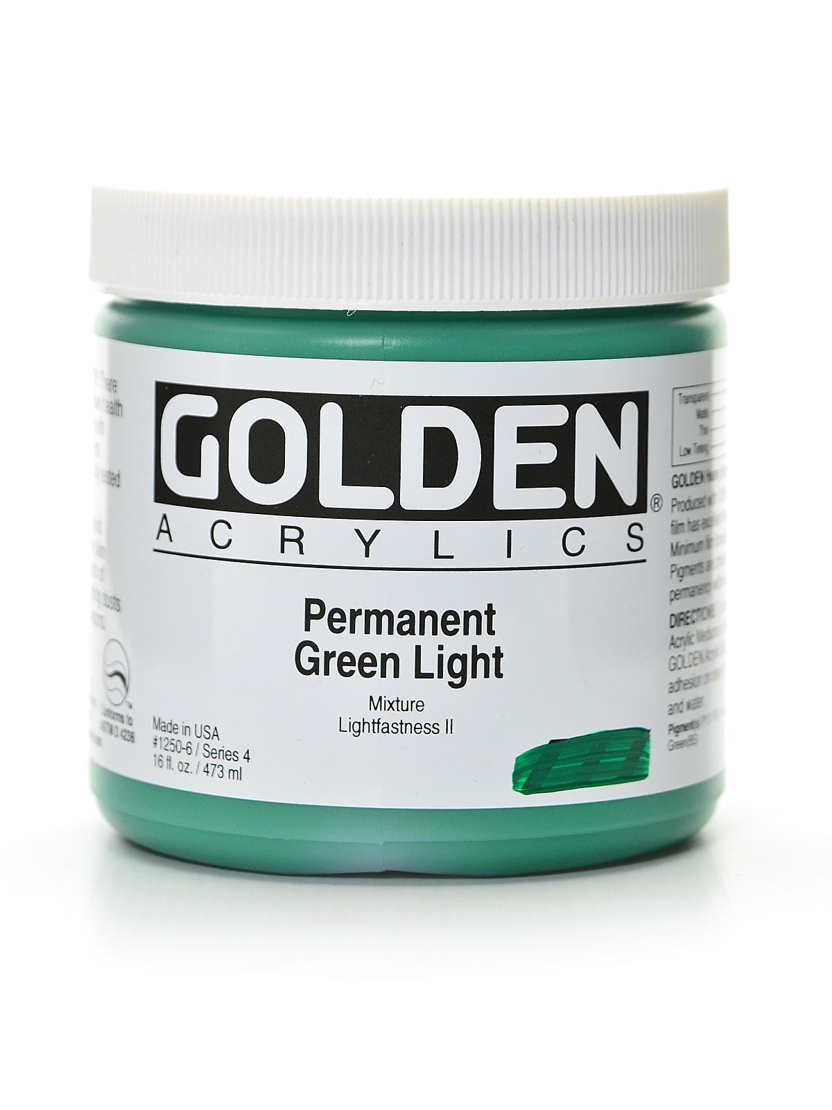 Heavy Body Acrylics permanent green light 16 oz.