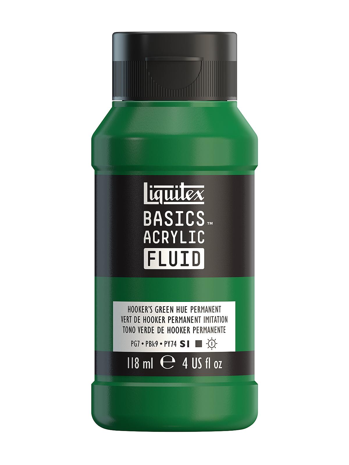 BASICS Fluid Acrylic Colors Hooker's green hue permanent 4 oz. (118 ml)
